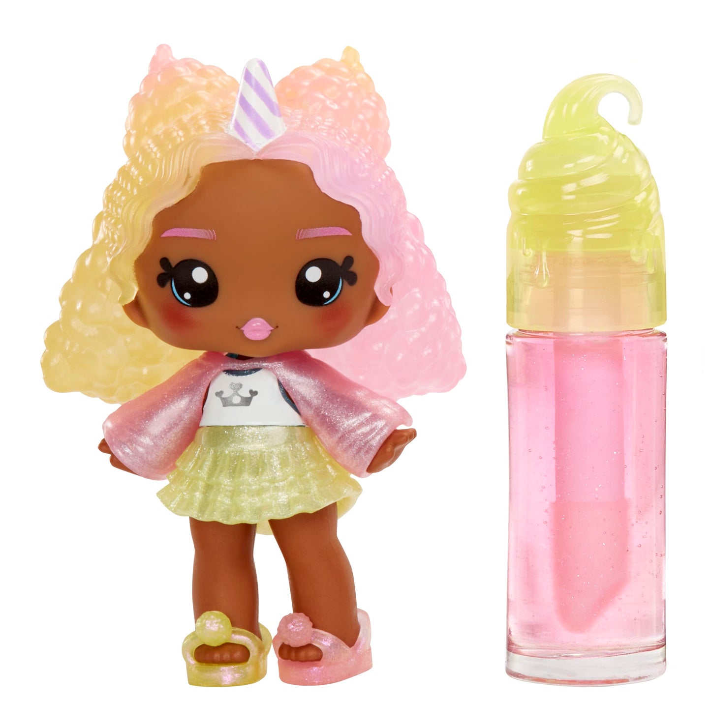 Yummiland Lip Gloss Doll – Nia Candy Fluff, with DIY Lip Gloss Kit, Ages 4+