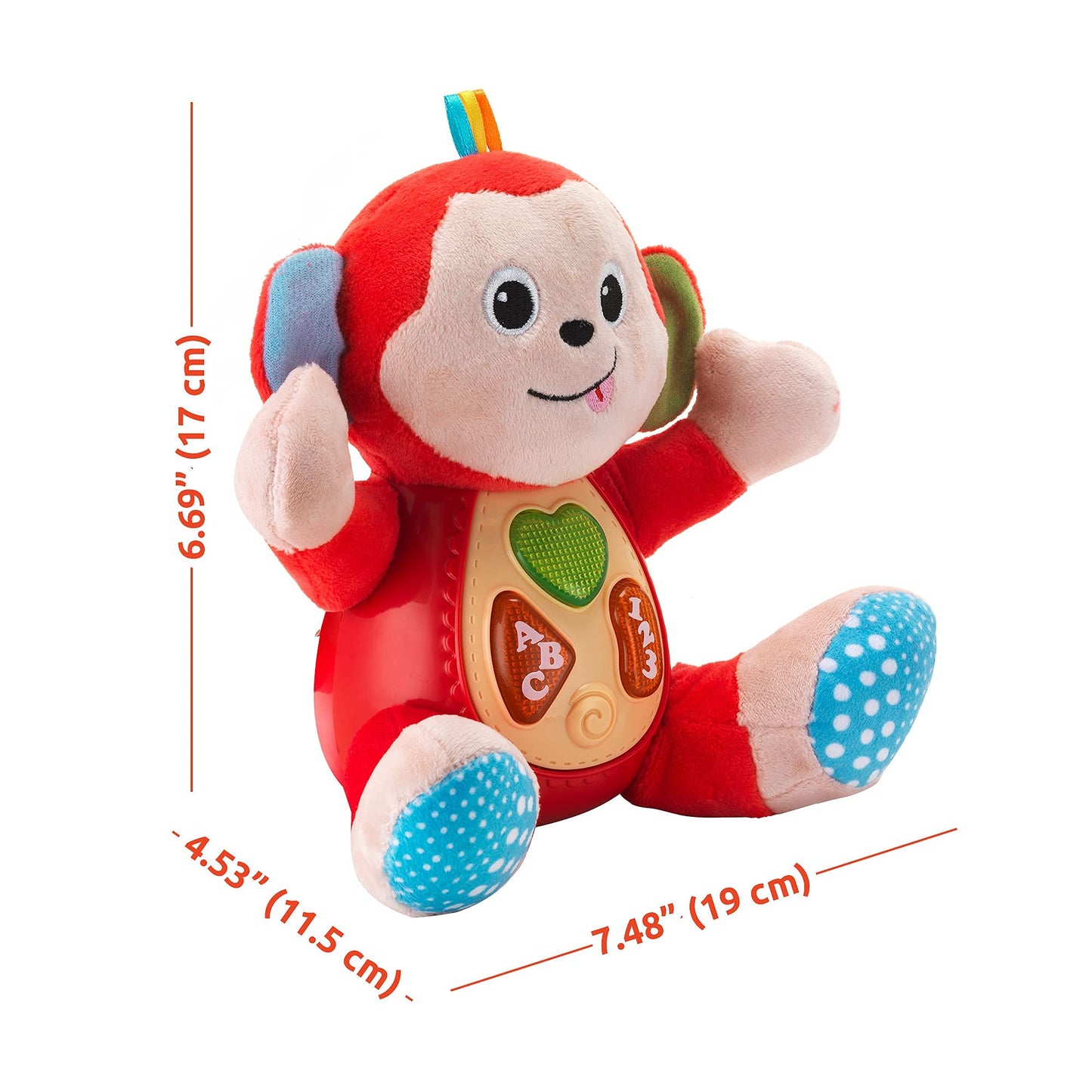 KiddoLab Musical Duo: Peek-A-Boo Donkey & Monkey Plush Toy Set for Infants 3-18 Months with Moving Ears, Light-Up Buttons, & Melodic Nursery Songs.