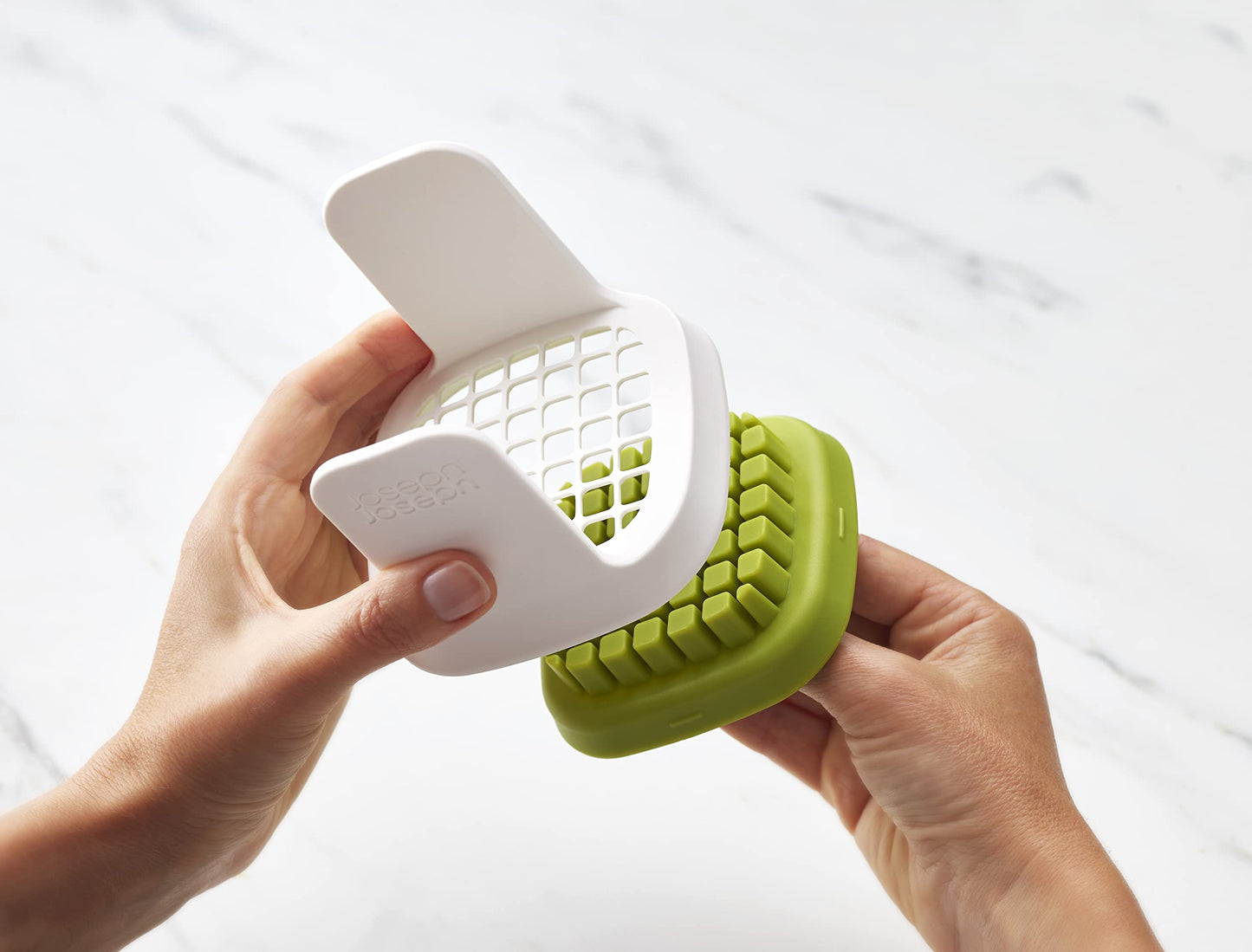 Joseph Joseph ChopCup Vegetable Chopper and Dicer, Sharp Stainless Steel blades, White