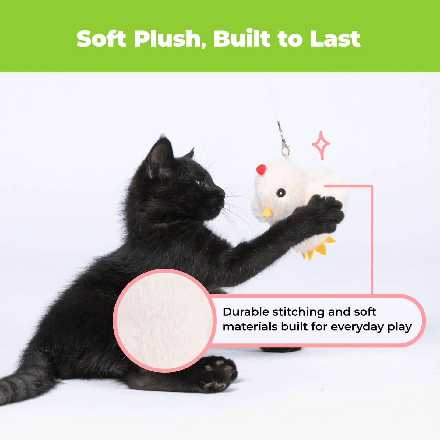 Catify Best Pet Supplies Flapping Duckling, Chick & Bird Cat Toy - Motion-Activated Wings, Realistic Chirps, Catnip-Infused Plush, USB-Rechargeable, Indoor Cats & Kittens, Self-Play Enrichment - Beige