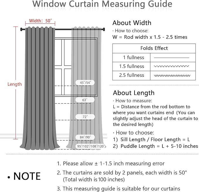 MYSKY HOME White Curtains 80 Inch Length 2 Panels Set, Semi Sheer Cotton Blend Soft Touch Light Filtering Drapes for Doorways Sliding Glass Door, 50" Wide per Panel, White, 2 PCs