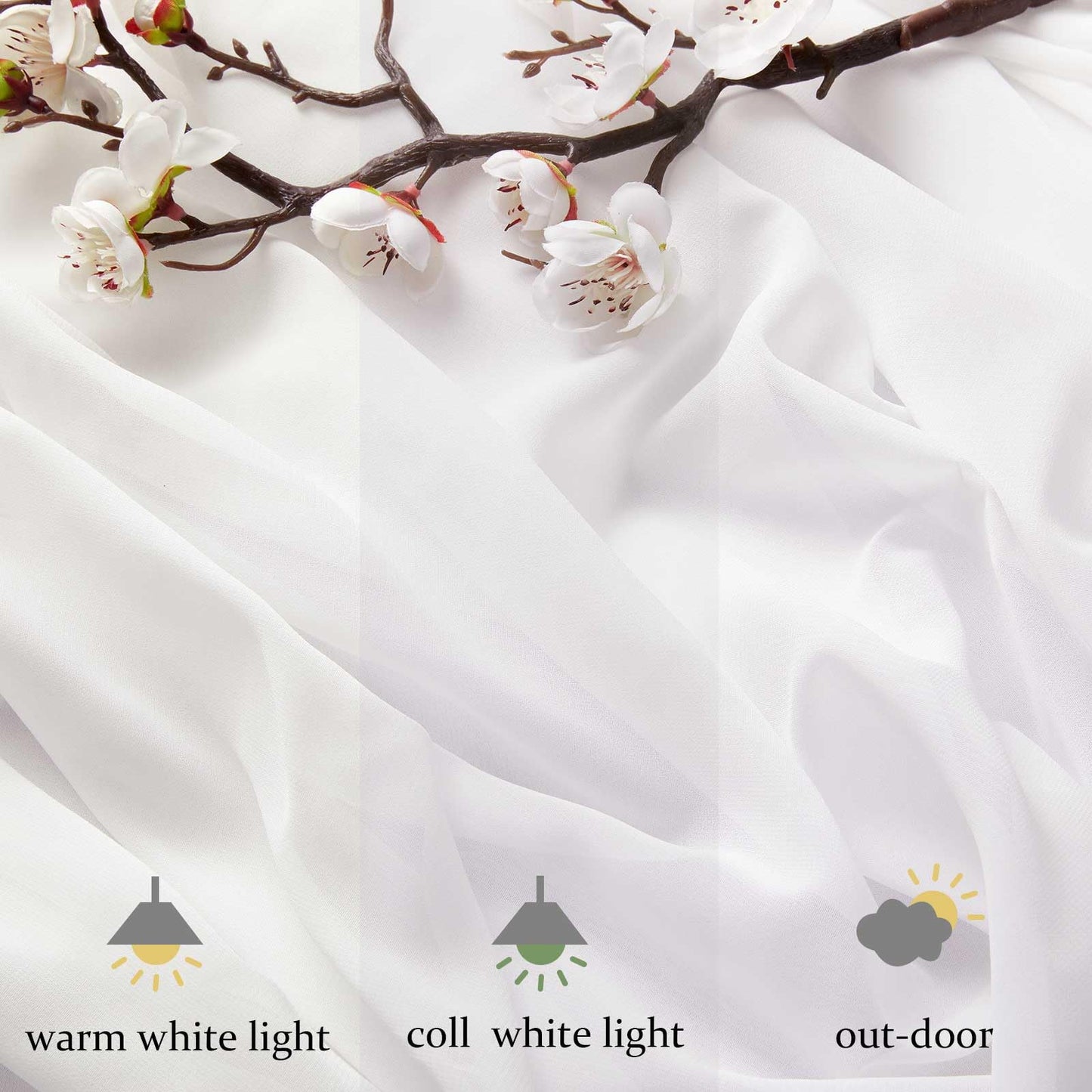 3 Yard White Chiffon Fabric by The Yard, 58 Inch Wide Elegant Sheer Chiffon Fabric for Wedding Costume Sewing Clothing Crafting Table Runner DIY Project