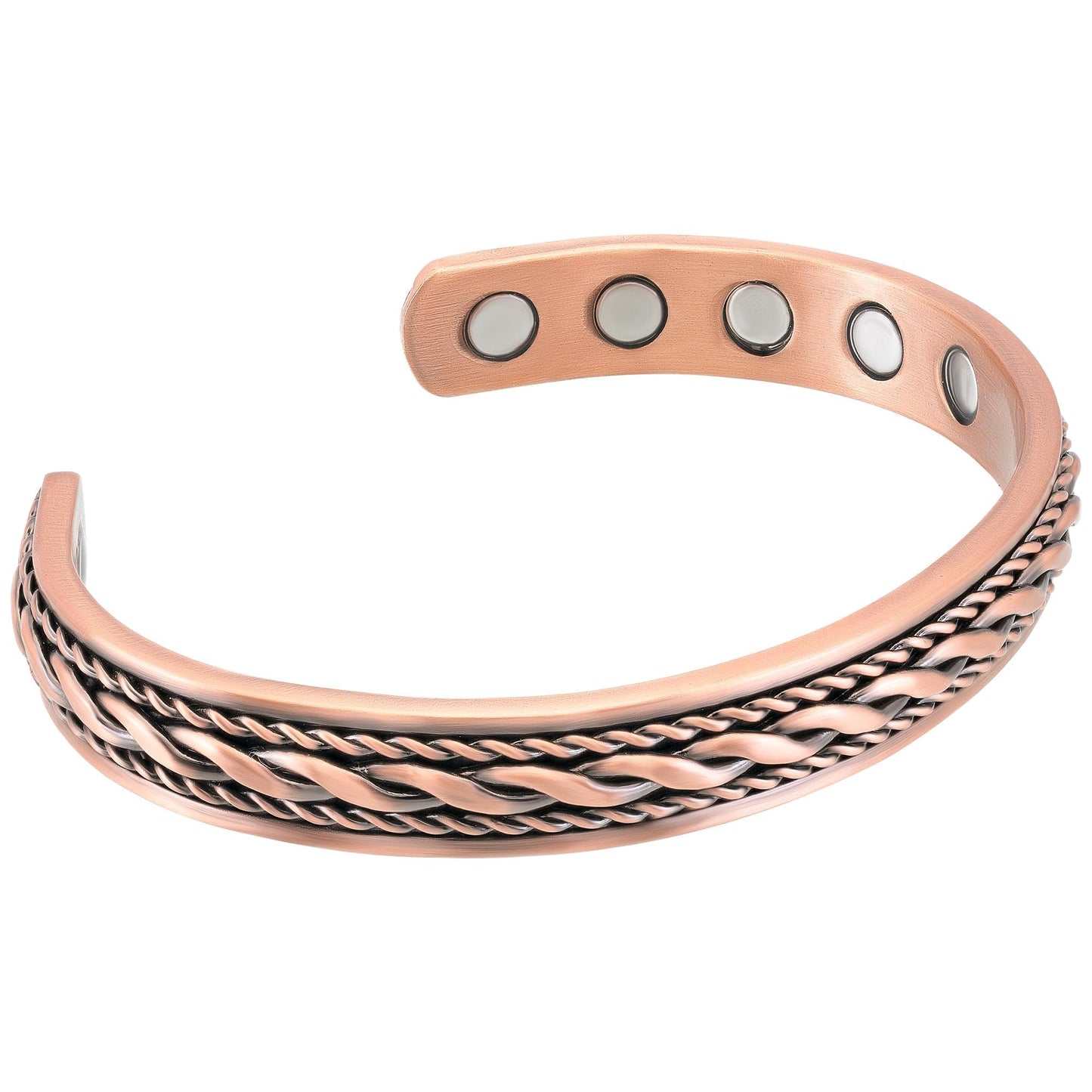 MagnetRX® Women's Copper Bracelet – Effective 99.9% Pure Copper Magnetic Bracelets for Women – Adjustable Womens Copper Cuff Bracelet Bangle (Inlay Wire)