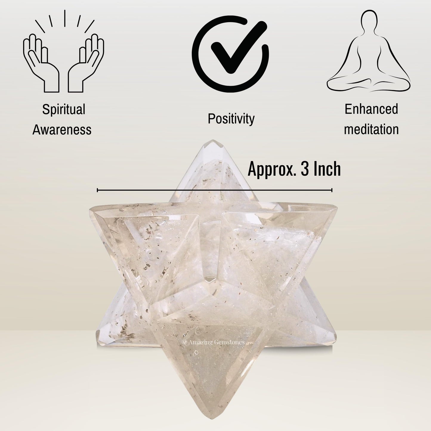 Amazing Gemstone 1 Pcs Selenite Large Crystal Orgone Merkaba Star for Reiki Healing Meditation and Crystal Grid