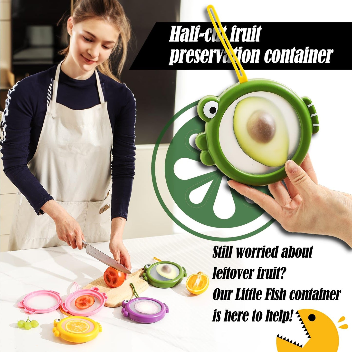 Lovfult Onion Storage and Avocado Saver - 4-Piece Set Silicone Fruit Storage Box, Multifunctional and Perfect for Lemons, Cheese, Tomatoes, Potatoes, Garlic