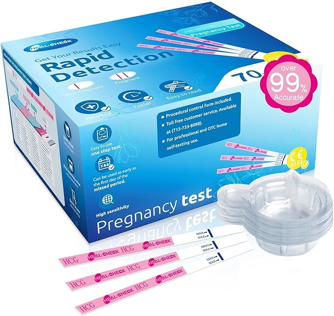 Ovulation Test Strips 50 and Pregnancy Tests 70, HEAL-CHECK Bulk Ovulation Predictor Kit for Women TTC, Over 99% Accuracy, Easy to Use at Home, Individually Wrapped, FSA HSA | 50LH+70HCG+120 Urine Cup
