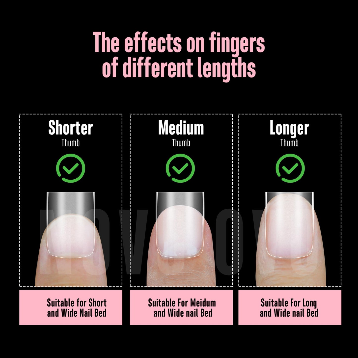 NOVO OVO Sharp Square Short Nail Tips Press on, Natural (Not Sculpted) No C Curve Soft Gel Double Matte Clear Fake Nail Extension, Full Cover False Nails for Salon DIY Manicure x 15 Sizes 240 pcs