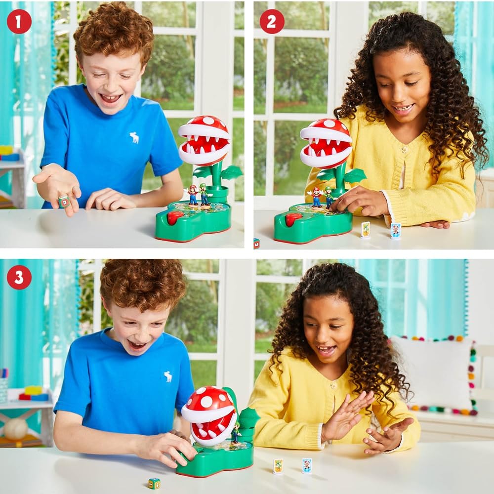 EPOCH Games - Super Mario Piranha Plant Escape Tabletop Game – Kids Family Board Game for Multiplayer Game Night, Ages 4+