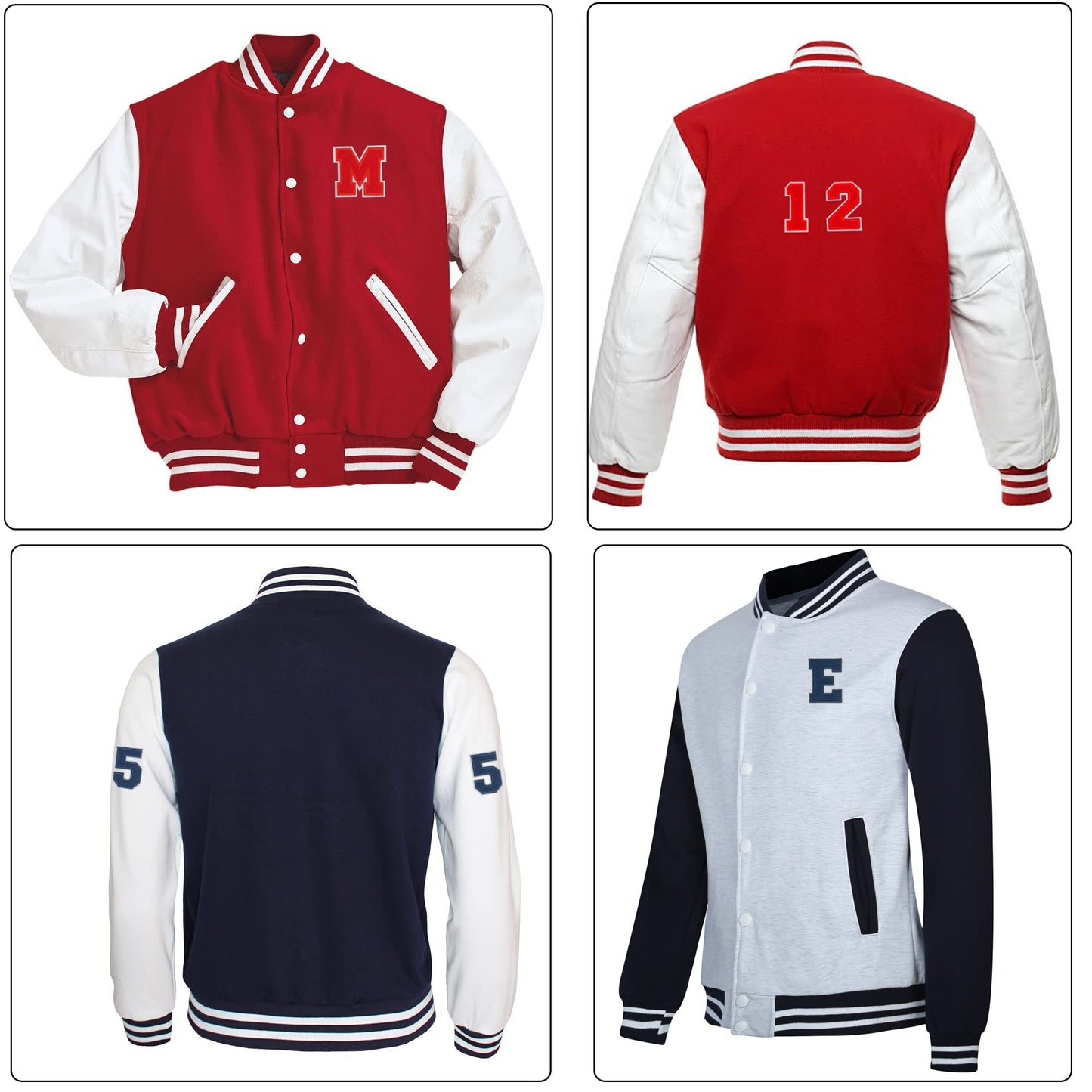 Medium Iron on Letters and Numbers for Clothing Jeysey Hat Letterman Jackets Clothes Embroidered Varsity Letter Patches Navy Blue A-Z Fabric Felt Monogram Appliques Custom Name Patches