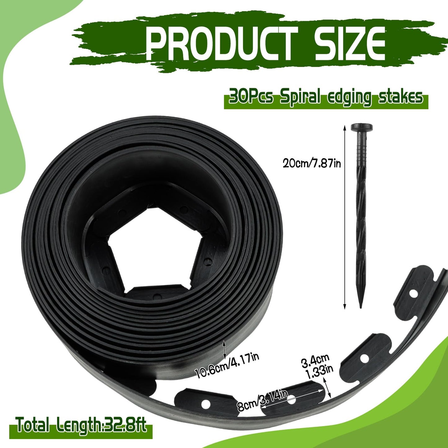 30 Ft Planting Grow Rings with 30 PCS Spikes Plant Rings for Outdoor Plants Planting Ring for Separate Rock and Maintain Moisture (30)