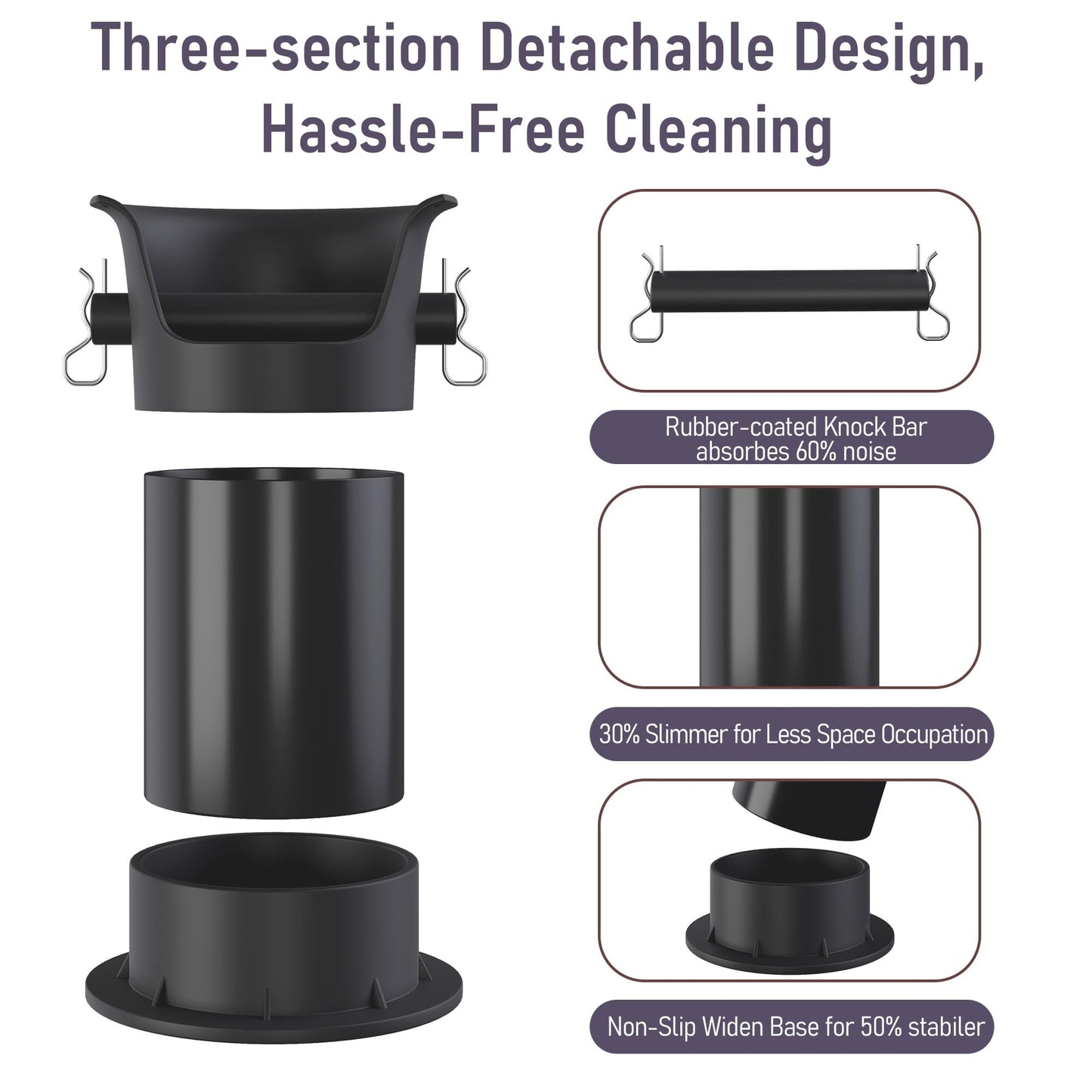 4L Espresso Knock Box, Coffee Grounds Disposal and Recycle Trash Can with Brush, Towel and 100 pcs Collecting Bags, Barista Essential Coffee Accessory for Cafe Shop Home Bars Office Work Breakroom