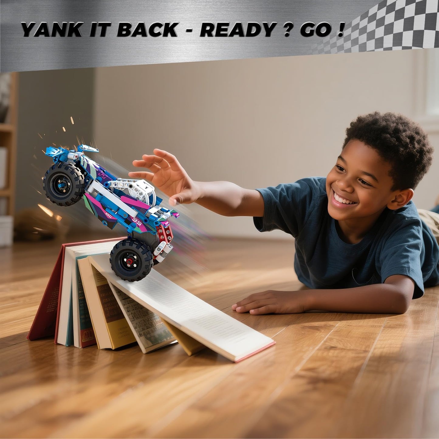 Glikid Technic 9 in 1 Pull-Back Car Building Set - Off-Road Race Vehicle Models for Boys and Girls, STEM Engineering Toy for Kids Ages 8 and Up | Ideal Gift for Birthdays
