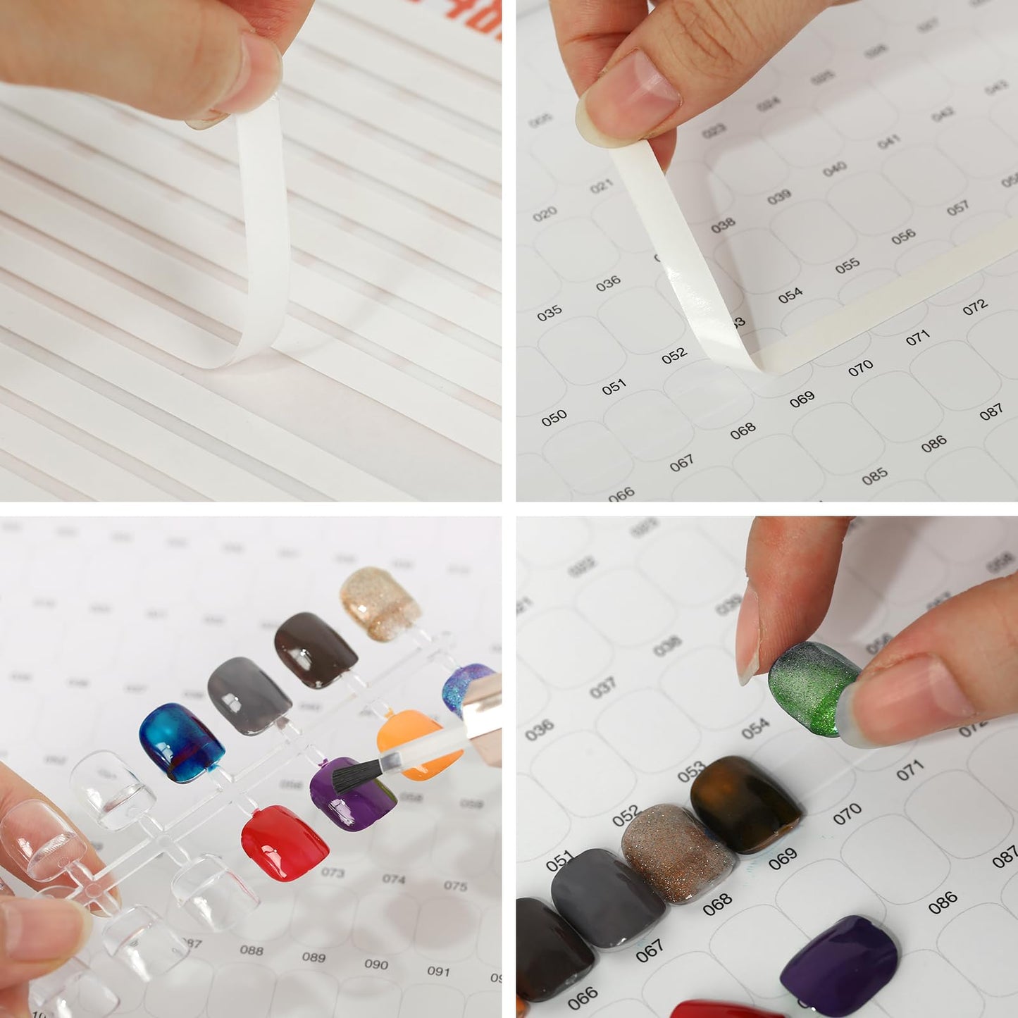 C12rtive 480 Nail Colors Book,Professional Nail Polish Chart Book with 600 Practice Tips & 1-500 Number Labels, Pre-Numbered Slots,Perfect for Salons and Home Use(Starry Sky)
