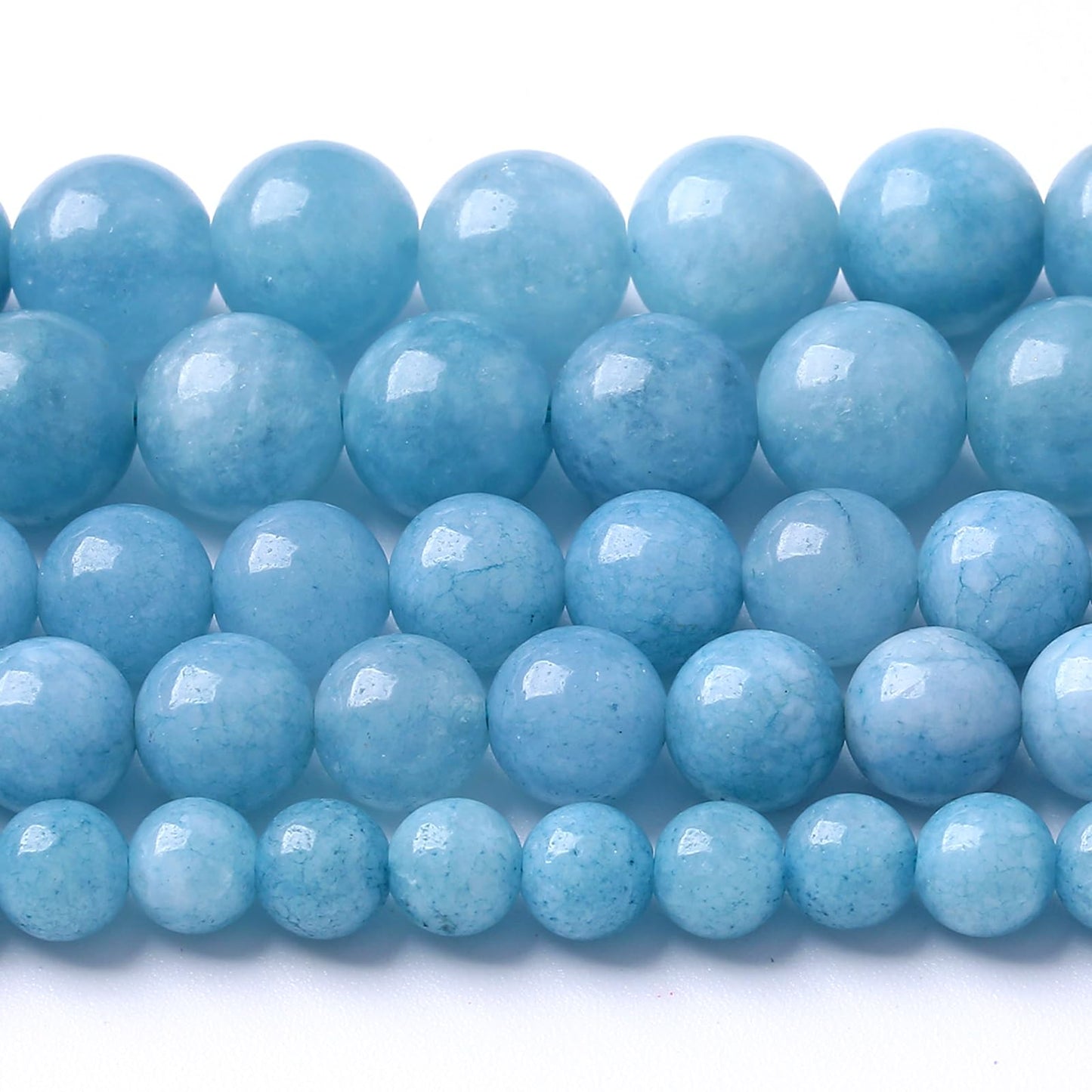 180pcs 4MM Natural Blue Chalcedony Gemstone Beads for Jewelry Making Round Stone Beads DIY Bracelet Necklace 2 Strands 32"
