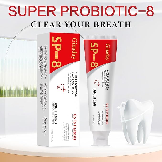 Sp-8 Probiotic Whitening Toothpaste, Enhanced Formula with 8 Probiotics Oalance Oral Microbiota for Enamel Protection, Deep Cleaning Care Toothpaste Fresh Breath -2Pcs