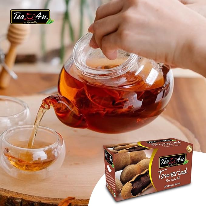 Tea4U Flavored Black Ceylon TeaBags - Tamarind | Ideal Quality from Sri Lanka's Finest Leaves and Expertly Blended - 25 Count