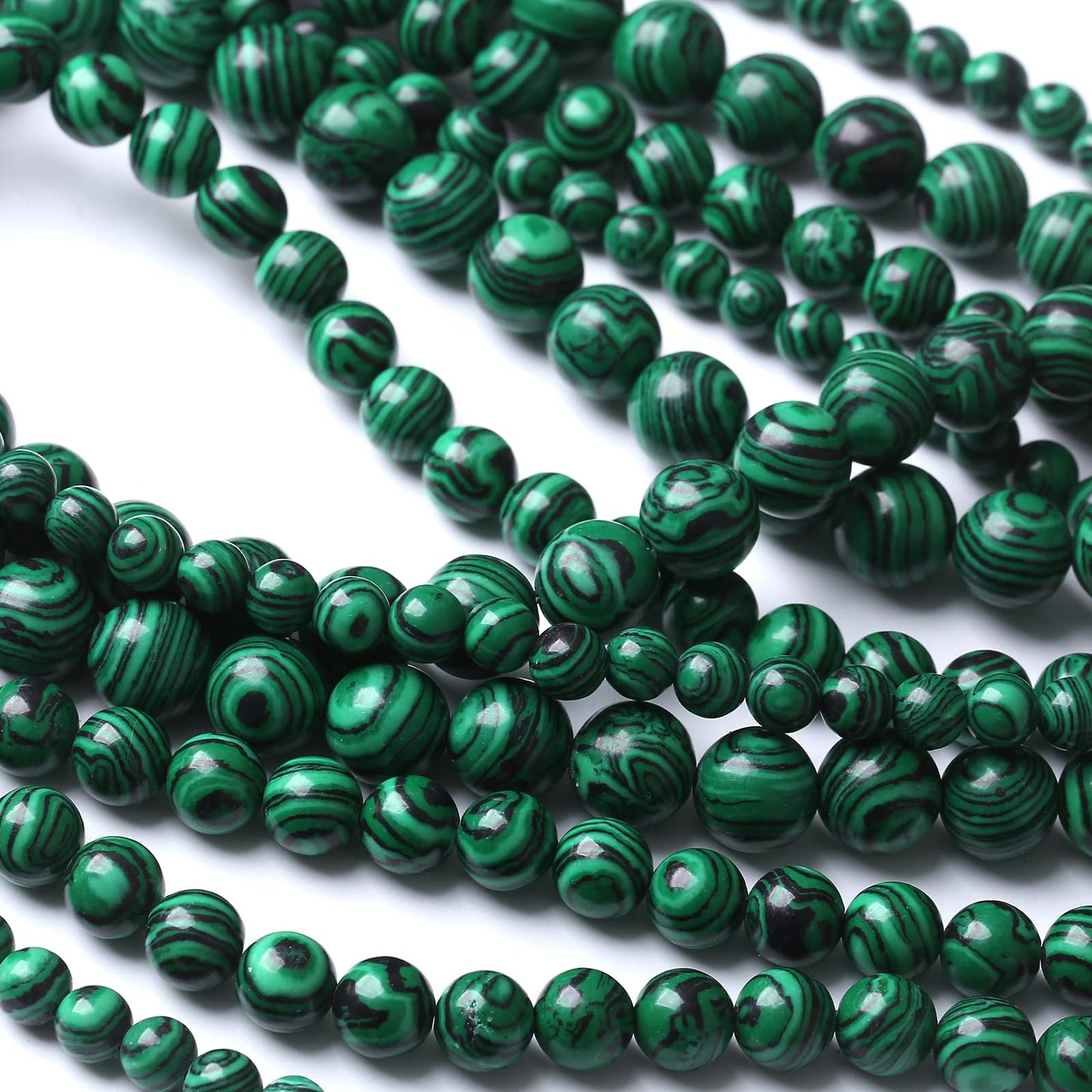 90PCS 4MM Green Malachite Stone Beads Natural Gemstone Round Stone Beads for Jewelry Making DIY Healing Power Bracelet 15"