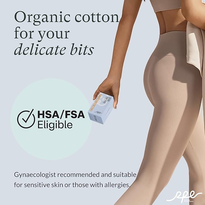 100% Organic Long Panty Liners for Women - 96ct, Ultra Thin Cotton Cover, Light Absorbency, Unscented Barely There Pantiliners (Long Liner, Size 2, 96ct)