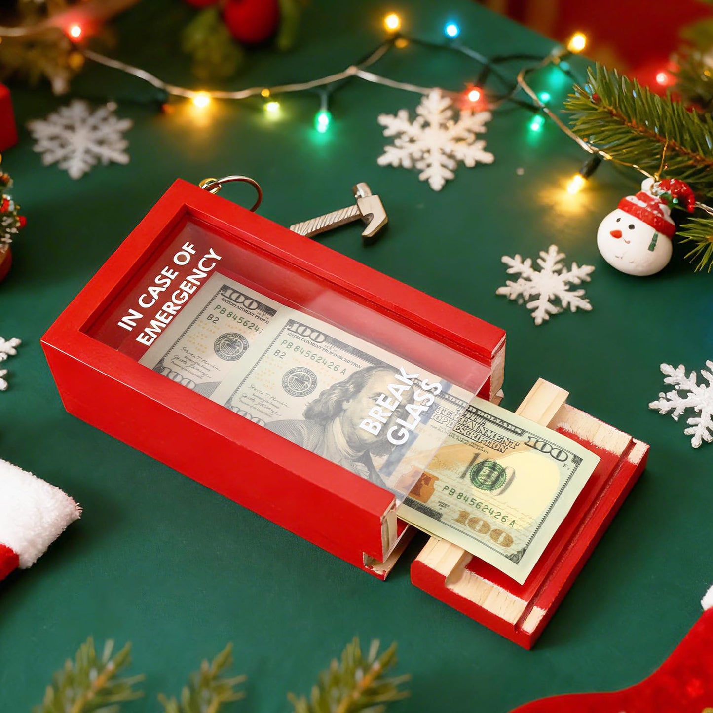 JULEASEL Fun Emergency Puzzle Box w/Hammer – Unique Gift Idea for Cash, Gift Cards, Vouchers, Tickets – Fun & Creative Gifts Box for Birthdays, Holidays & Special Occasions