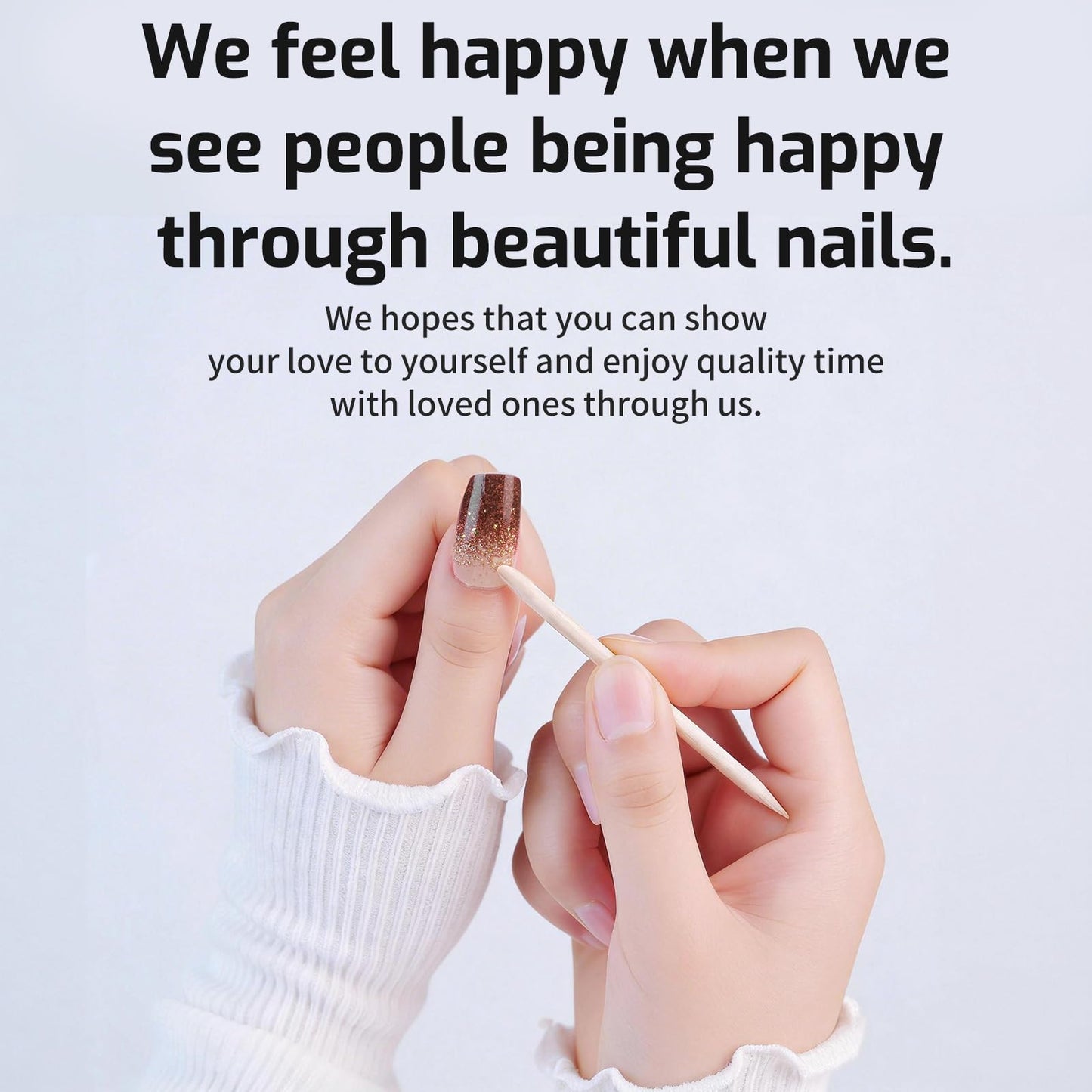 Semi Cured Gel Nail Strips -Burgundy Gold Flake Ombre-Stylish Nail Wraps, No UV Light Needed, Effortless Application & Removal, Salon Quality, Includes 16 Wraps, 1 Prep Pad, Wooden Stick & Nail File