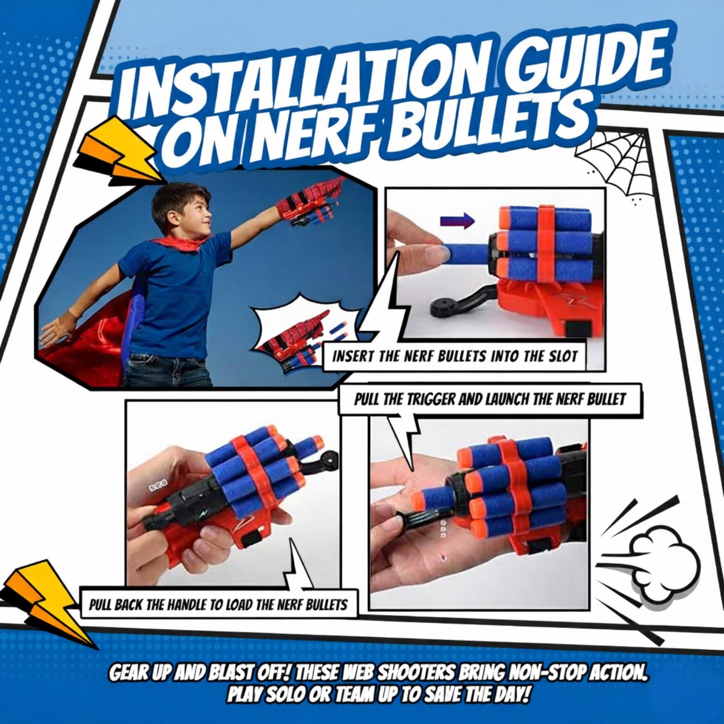 Superhero Toy Set – Includes 2 Shooters, 2 Gloves, and 1 Cape – Ideal for Indoor and Outdoor Costume Role-Playing & Imaginative Play