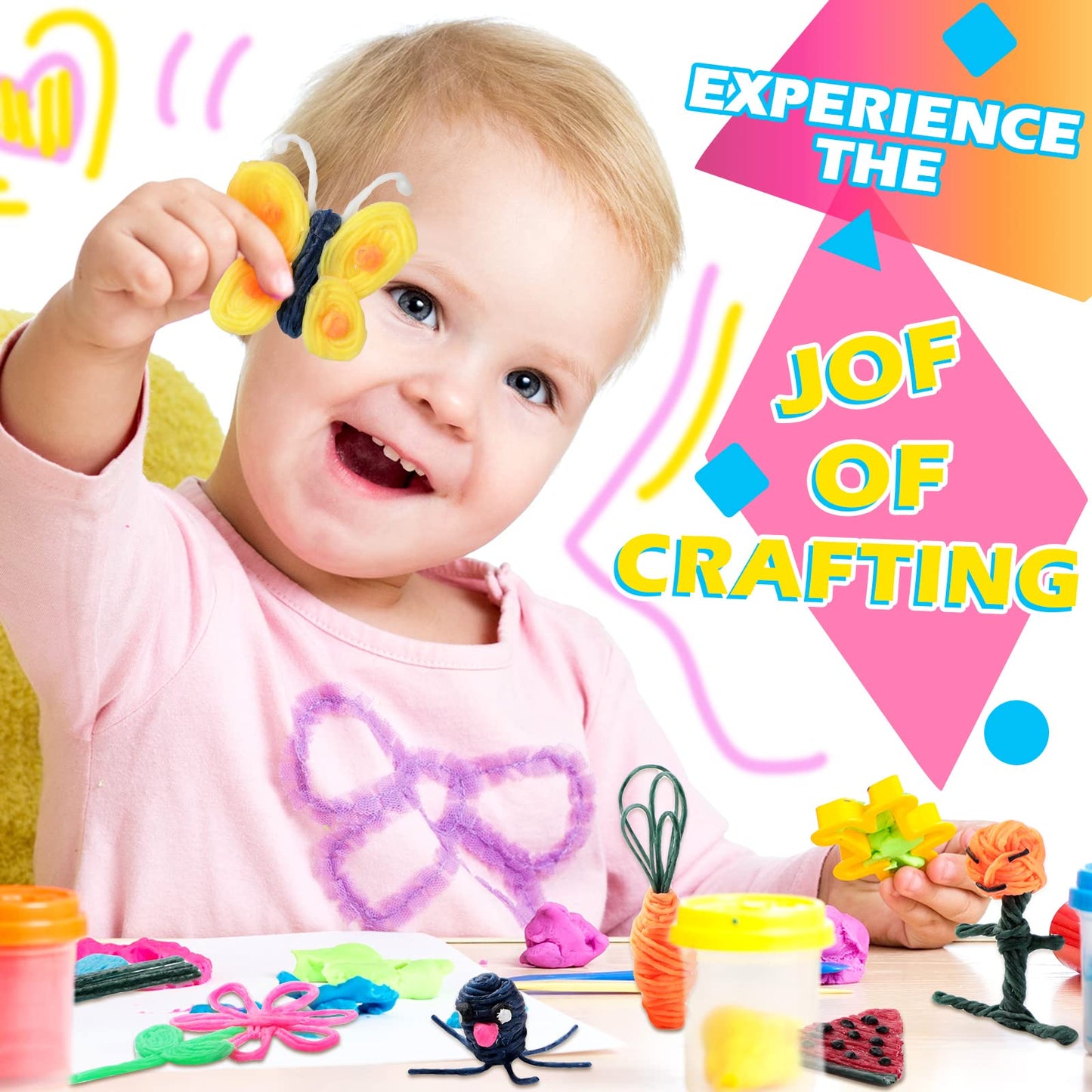 600 Pieces Wax Craft Sticks for Kids Bendable Sticky Yarn Molding Sculpting Sticks in 13 Colors with Plastic Storage Box for Handicraft DIY School Project Supplies