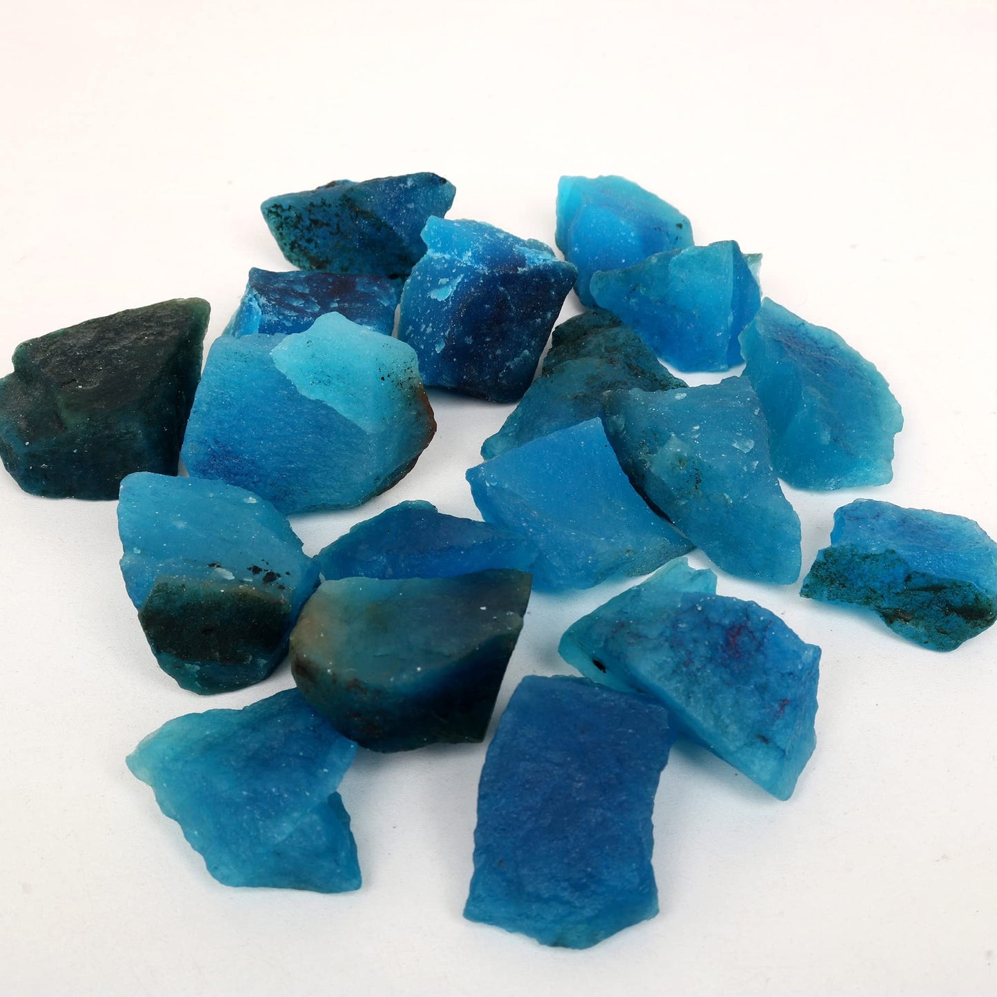 REAL-GEMS Natural Raw Healing Crystals Rough Stones for Tumbling, Cabbing, Polishing, Wire Wrapping, Wicca & Reiki Crystal Healing, Mix Gemstones,7 Chakra (Aquamarine)