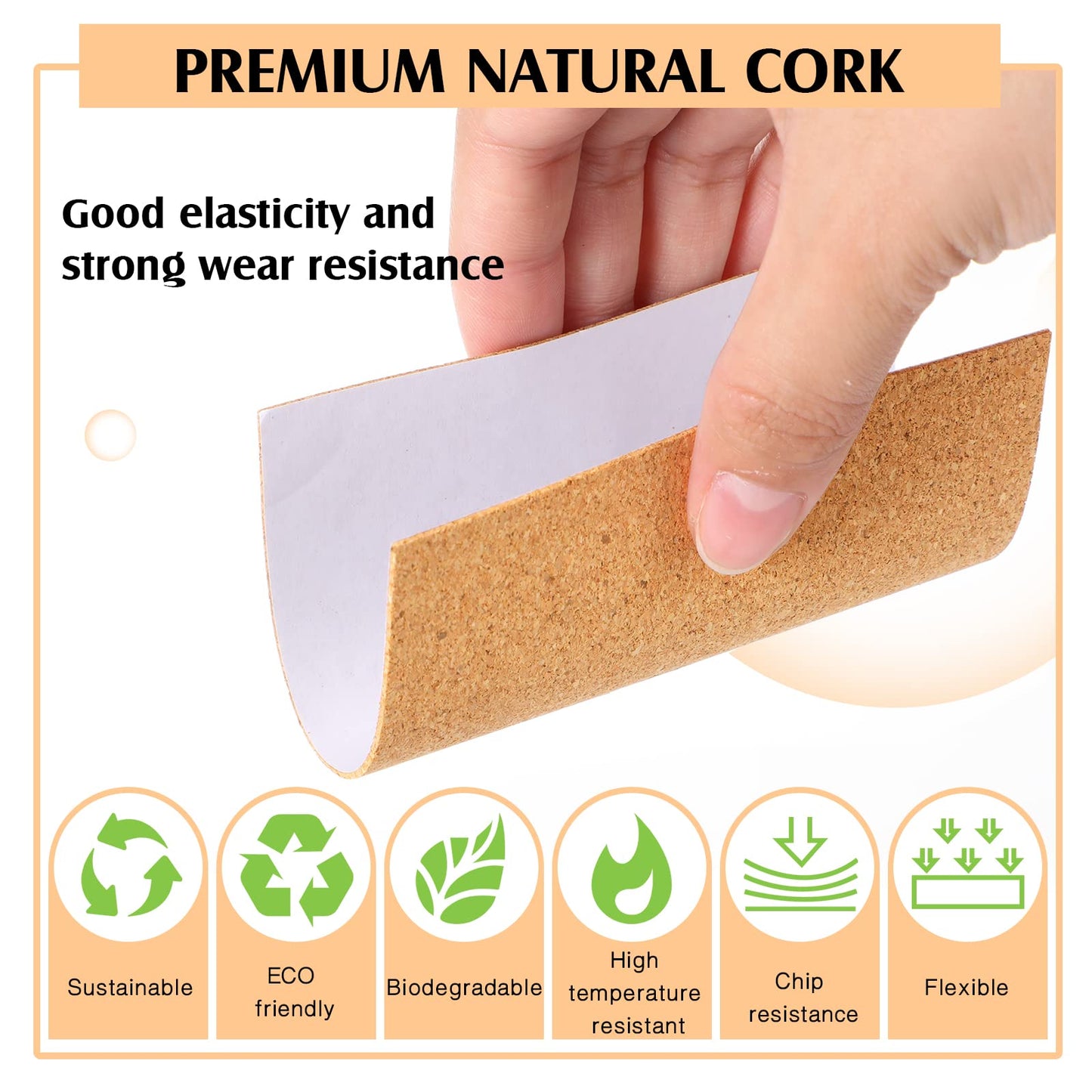 Yalikop 120 Pieces Self Adhesive Cork Sheets 4 x 4 Inches Squares Cork Backing Adhesive Sticky Sheets Mat for Coasters Halloween Thanksgiving Christmas DIY Crafts Supplies(Square)