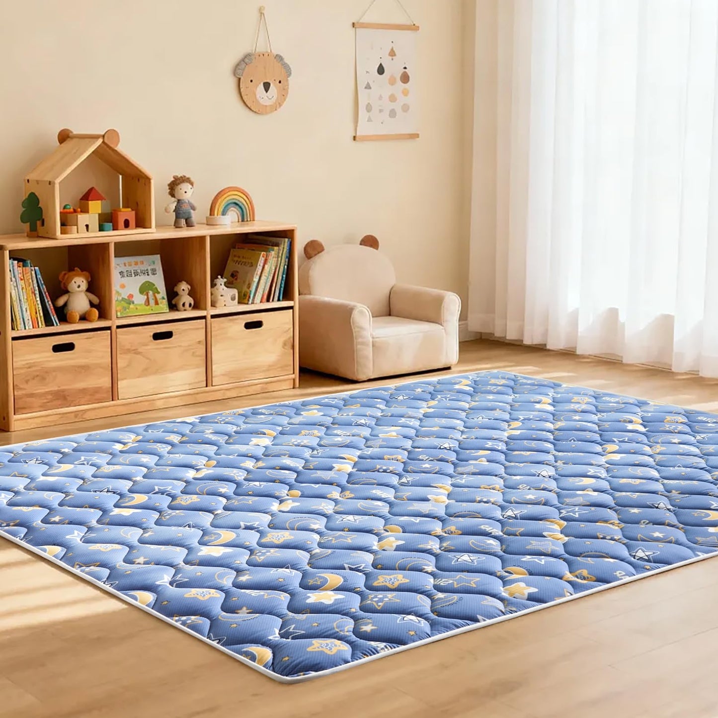Odorless Premium Foam Baby Play Mat 71" X 59", Extra Large Activity Playmats for Babies,Toddlers, Infants, Soft Thicker Baby Mat for Floor, Play & Tummy Time, Machine Washable for Easy Care