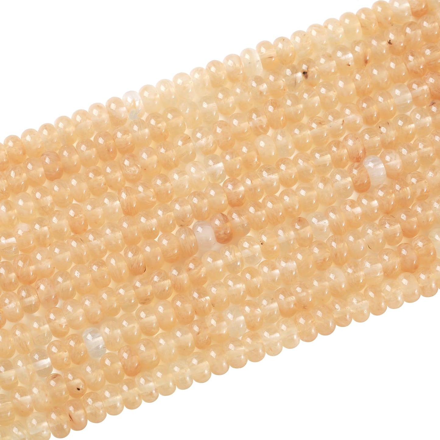76pcs 5x8mm Natural Stone Tea Watermenlon Jade Rondelle Spacer Loose Beads Abacus Disk Stone Round Loose Gemstone Beads for Jewelry Making DIY Bracelet Necklace