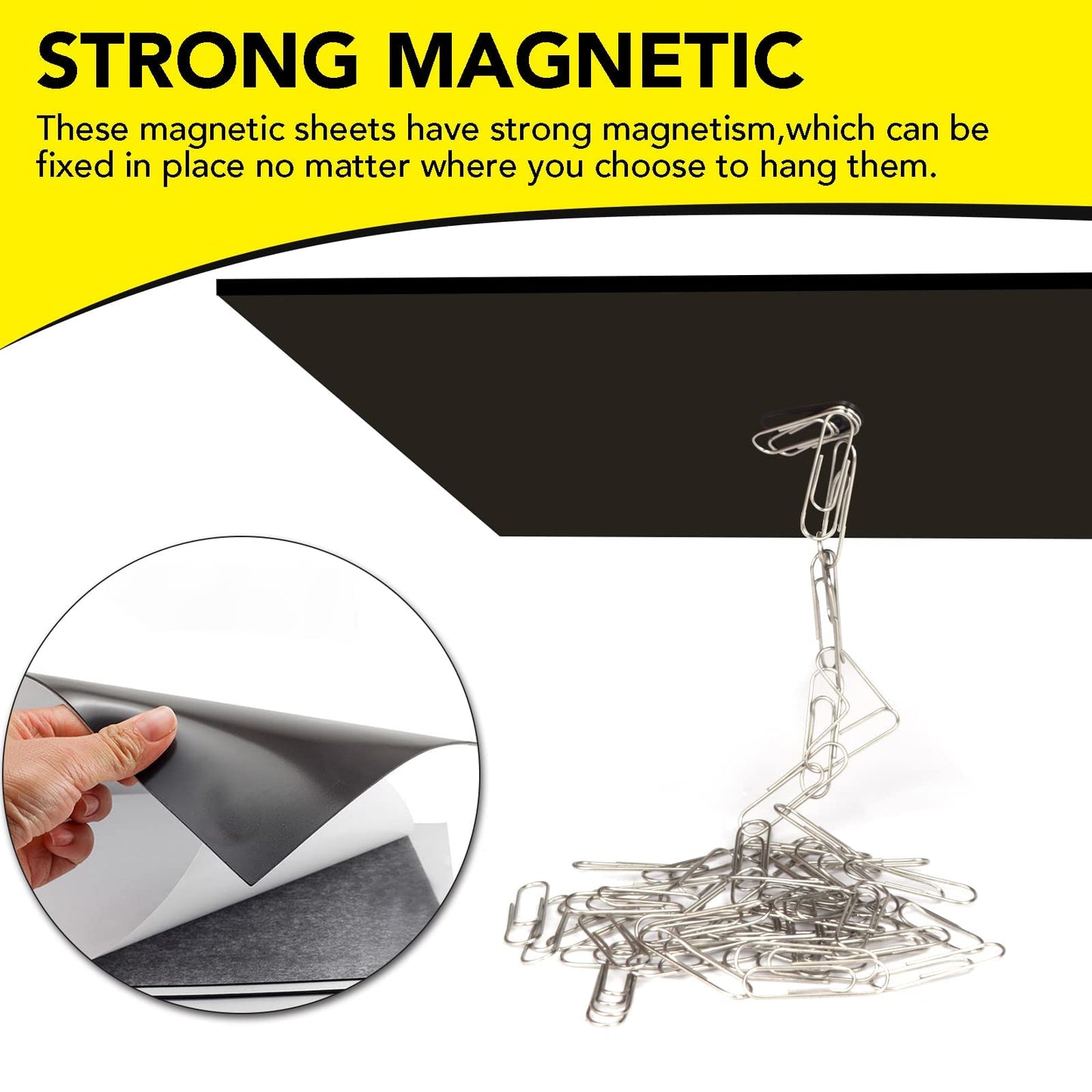 DIYMAG Magnetic Adhesive Sheets Photo Mat, 8" x 10" 12 Pack Flexible Magnets with Adhesive Backing for Crafts, Photos and Pattern Storage, Easy to Peel and Stick