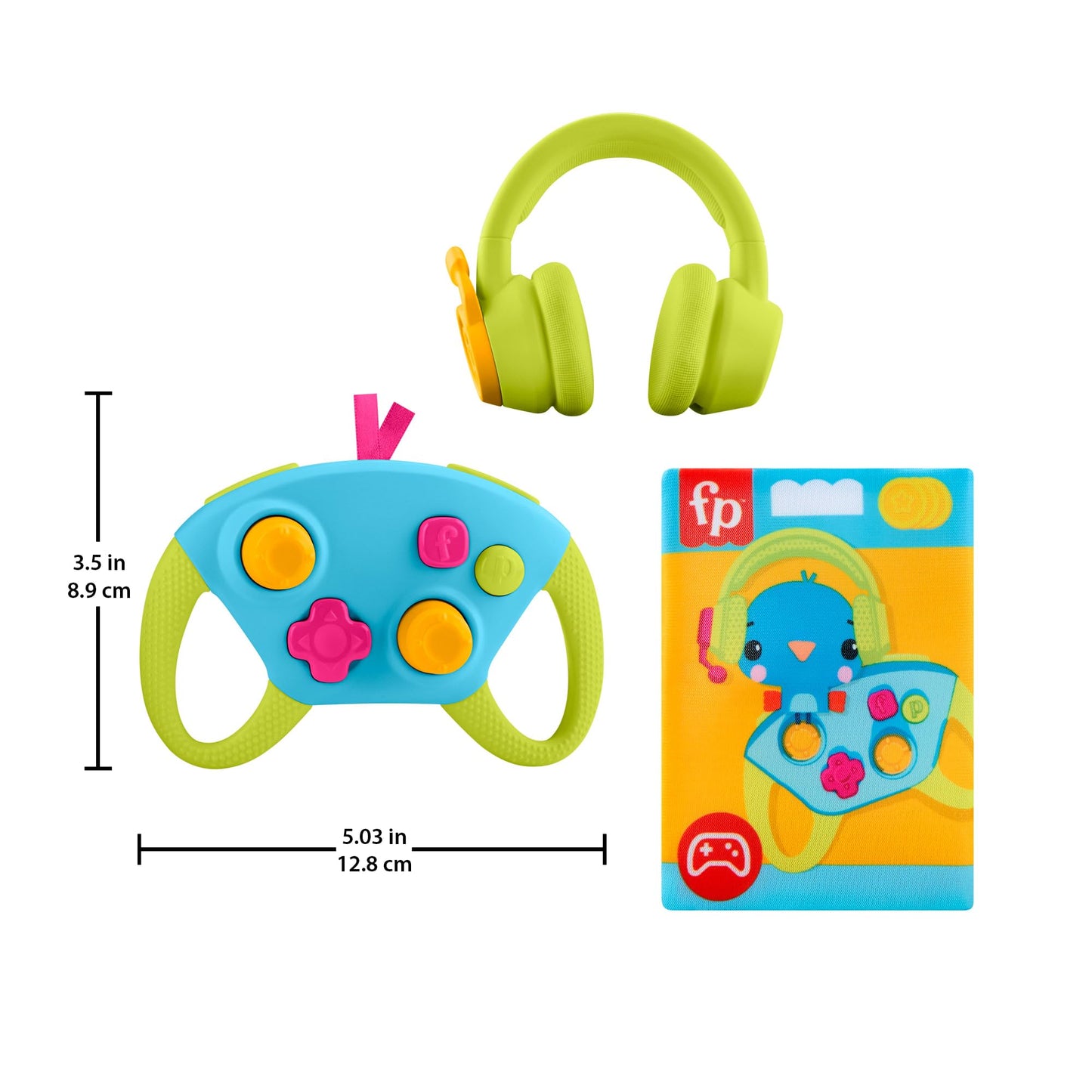 Fisher-Price Newborn Toys Level-Up Little Gamer Gift Set, Baby Rattle Teether & Crinkle Activities for Infants Ages 3+ Months