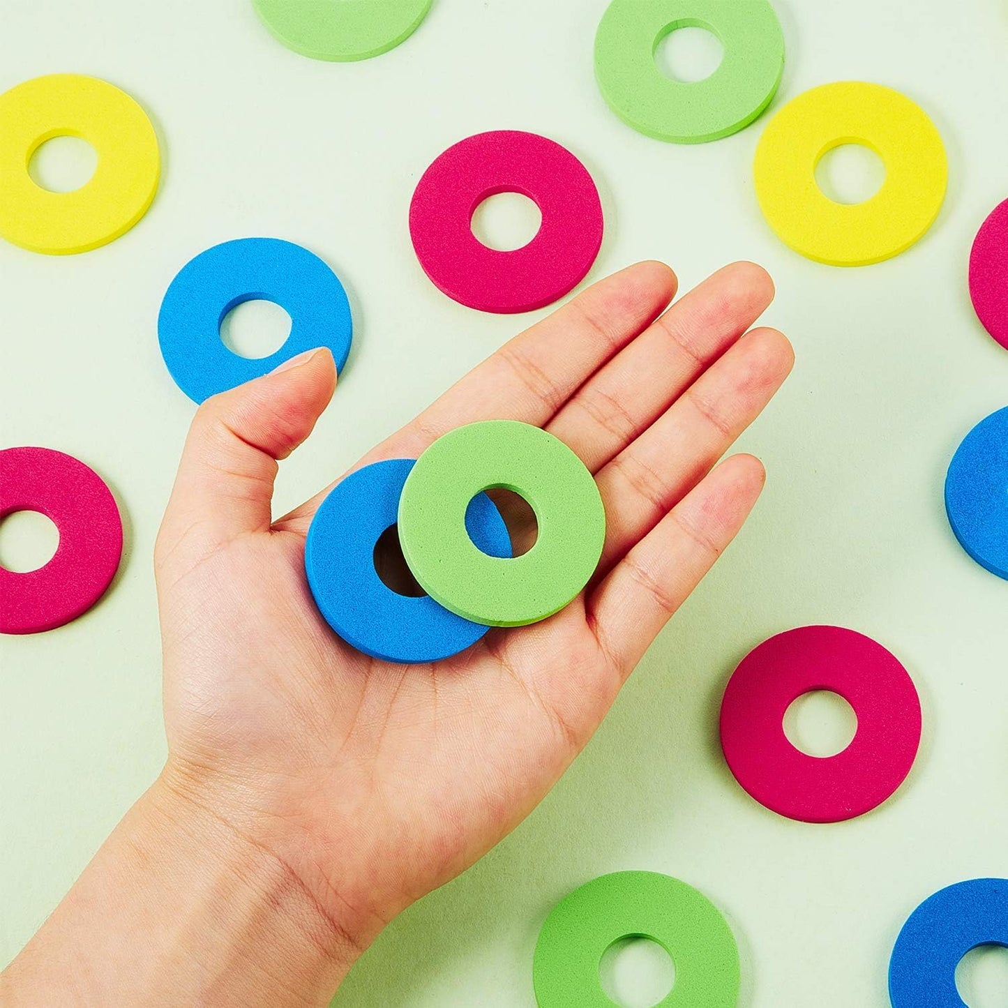 120 Pieces Foam Disc Shooter Flying Foam Disc Toy for Remote Control Robot Toy, Red, Blue, Yellow, Green