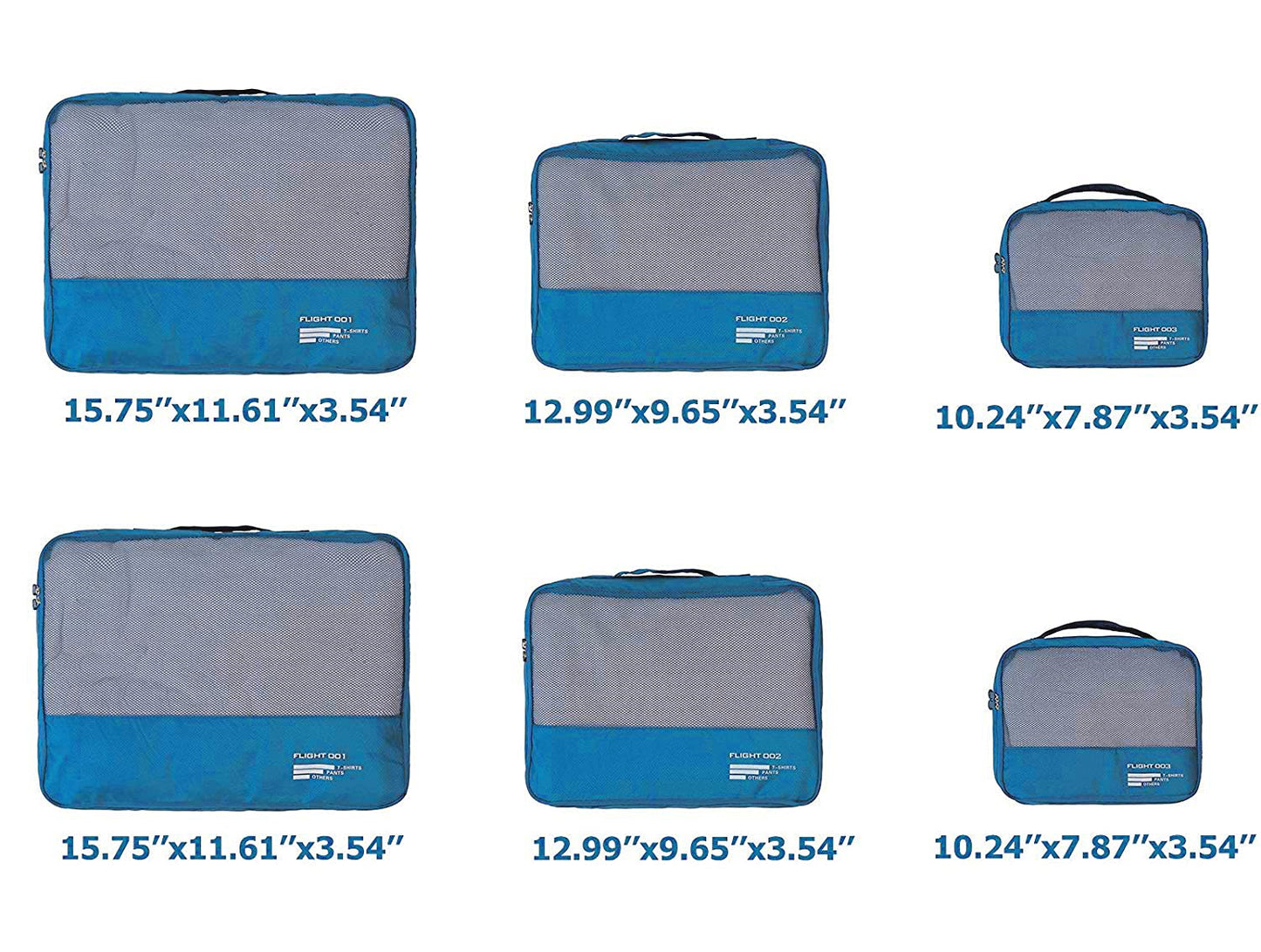 Packing Cubes Set Travel Luggage Organizers Suitcase Lightweight Accessories (Sky Blue)