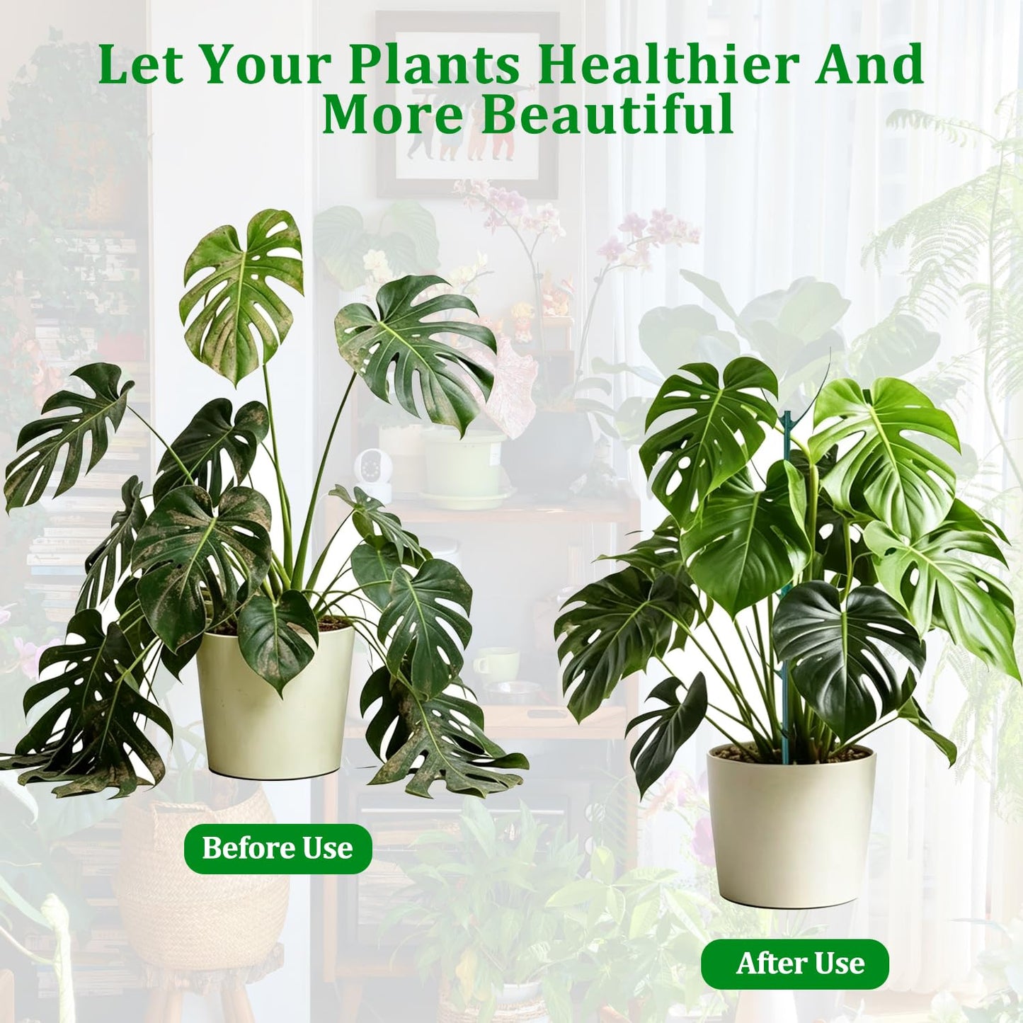 Folklyzo 10 Pack Stackable Plant Support Stakes, Adjustable Plant Sticks for Monstera, Tomato & Climbing Plants – Indoor/Outdoor Garden Support Stakes (10, Green)