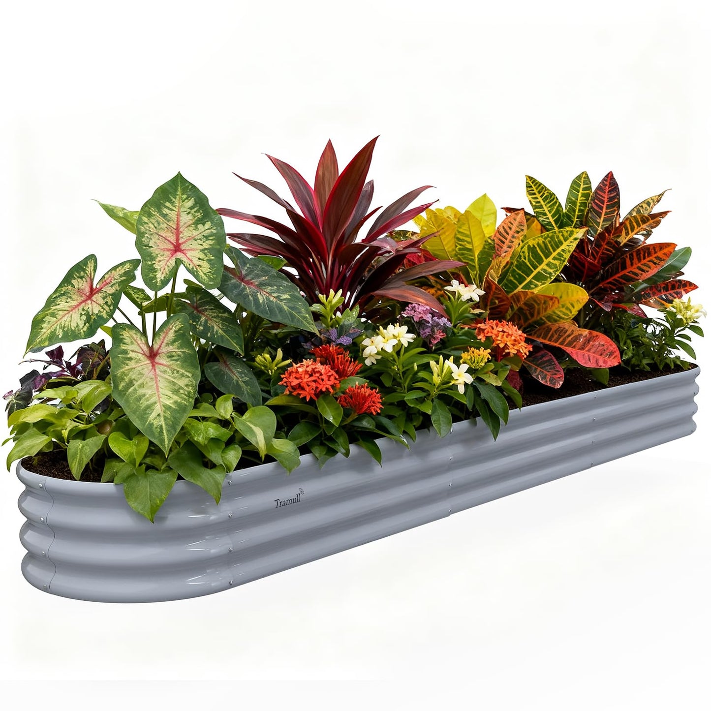 12x2x1 ft Raised Garden Bed, 12" Tall Galvanized Metal Raised Beds for Gardening Kit, Large Above Ground Planters Boxes for Outdoor Plants Vegetables, Flowers, Herbs, Fruits, Rust Resistant, Grey