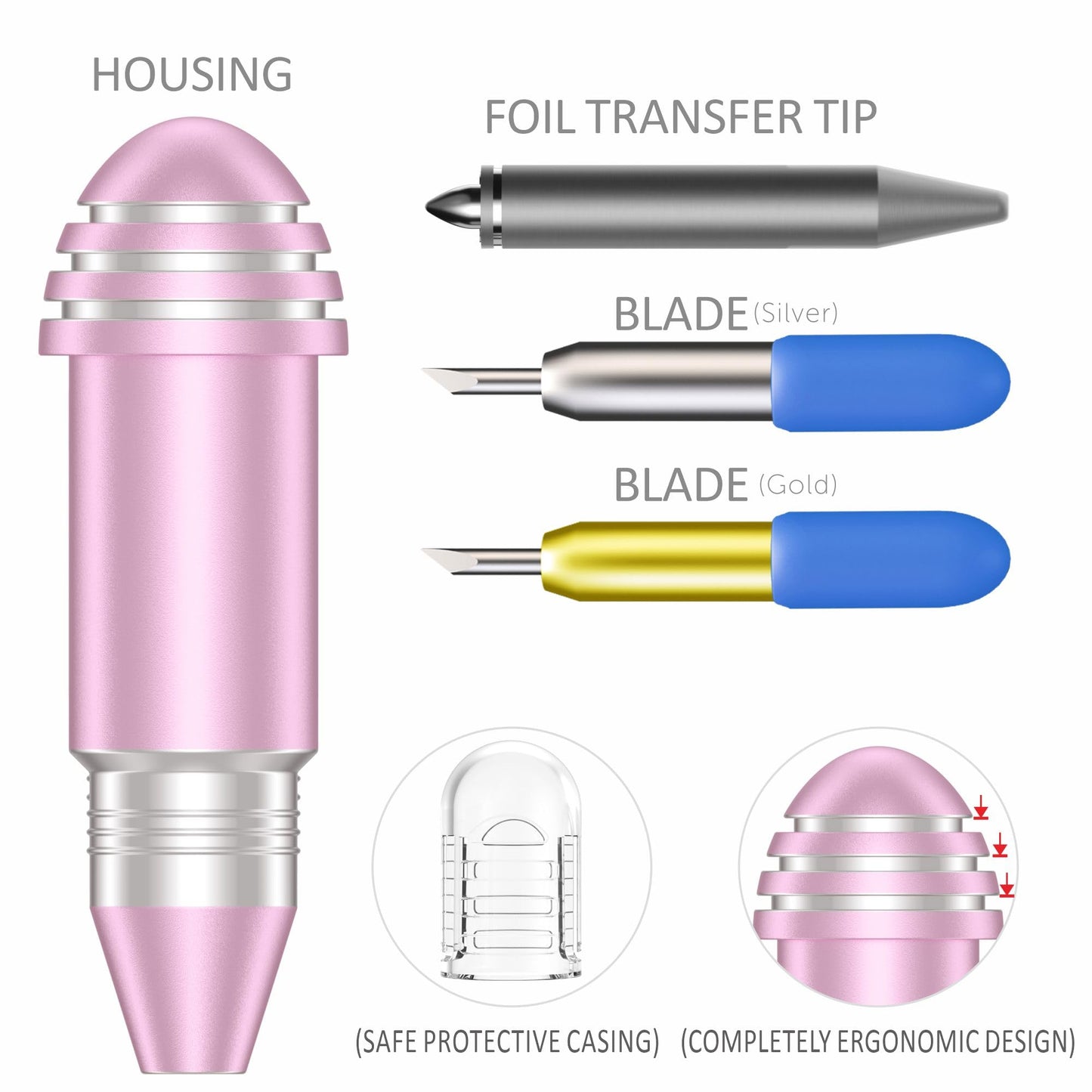 2 Pack Cutting Blades + Housing & Foil Transfer Kit for Cricut Joy/Joy2/Xtra，Cut a Wide Variety of Materials. Foil Transfer Tool Makes it easyto Embellish Insert Cards