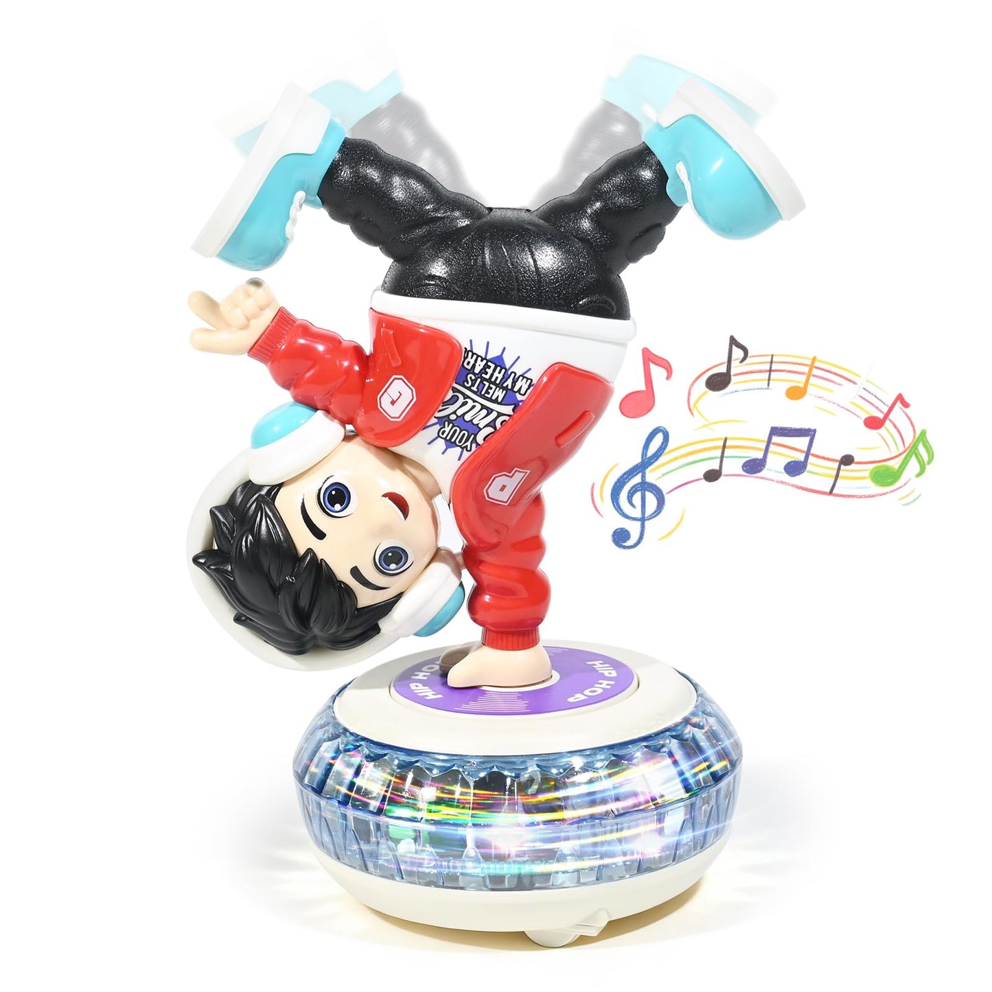 lonfypeng Electric Upside-Down Spinning Street Dance Figurine, Light Up Infant Toys Birthday Easter Gifts with Dynamic Music & Cool Lights