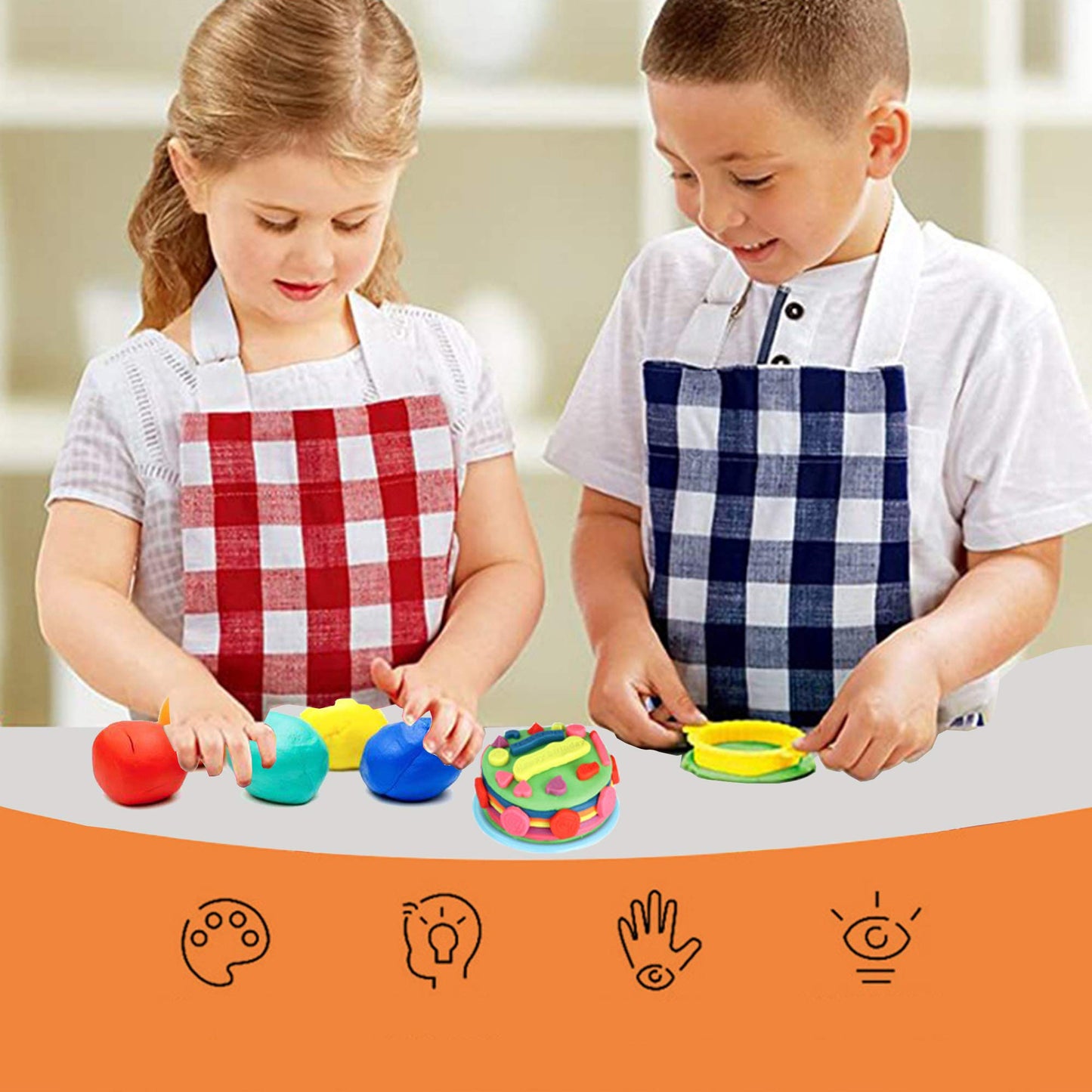 Oun Nana 32-Piece Dough Tool Set for Kids – Dough Play Tools with Molds, Rollers, Extruder, Cutters & Scissors –Clay Tools for Creative Play (Random Colors)