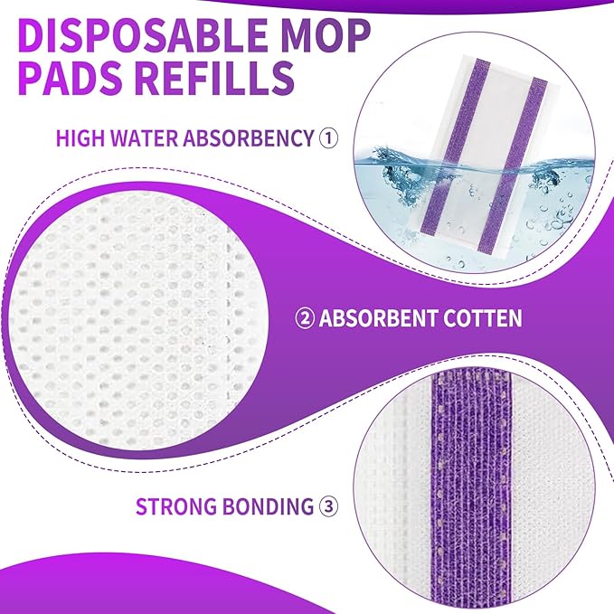 40 Counts Disposable Mop Pad Refills for Wet Pads Refill, Replacement for Wet Jet Disposable Wet Jet Hardwood Floor Spray Mop Pads Refills, Thickness & Absorbent