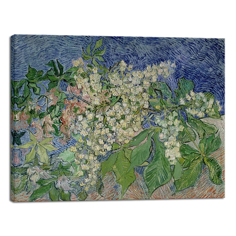 Wieco Art Blossoming Chestnut Branches Canvas Prints of Vincent Van Gogh Art Famous Paintings Reproduction Classical Flower Pictures Artwork Wall Art for Home Decor and Wall Decorations