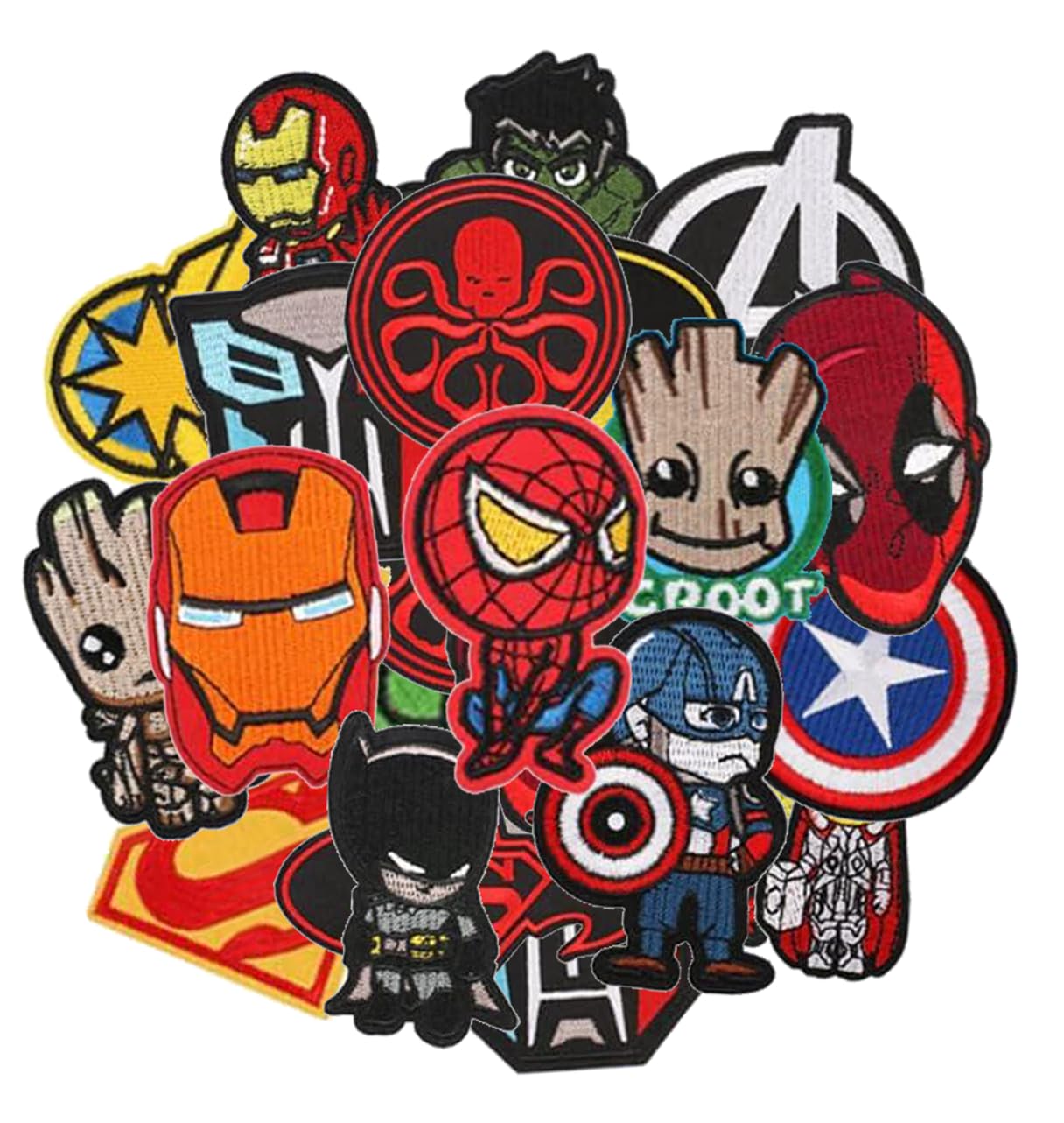 20Pcs Cute Anime Iron On Patches Embroidery Patches, Sew on Iron on Applique Embroidered Patches for Hats, Backpacks,Shirt,Shoes