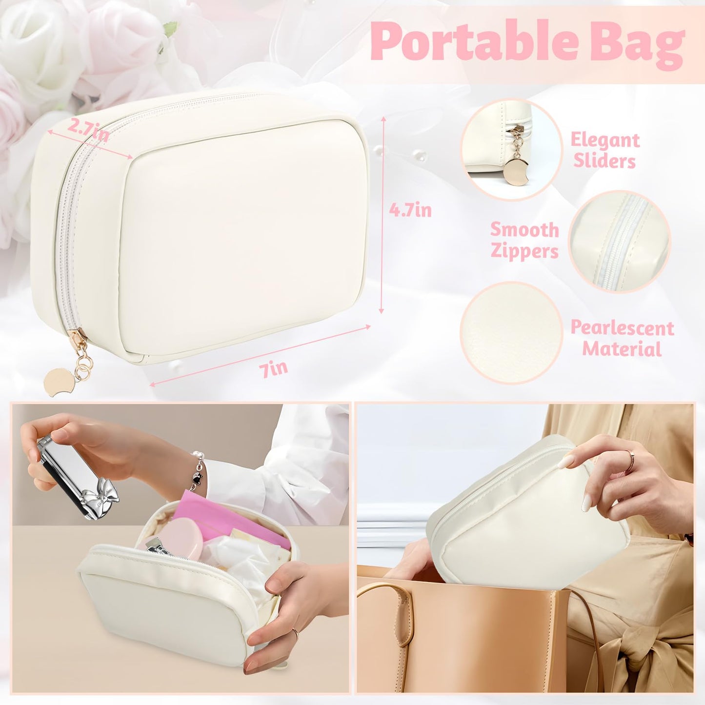 Wedding Emergency Kit for Bride, Wedding Survival Set with Makeup Bag, 42 Pc Wedding Daily Travel Essential Items
