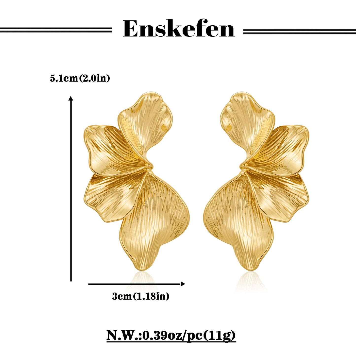 ENSKEFEN Chunky Large Flower Earrings for Women Trendy Bohemian Vintage Statement Floral Dangle Earrings