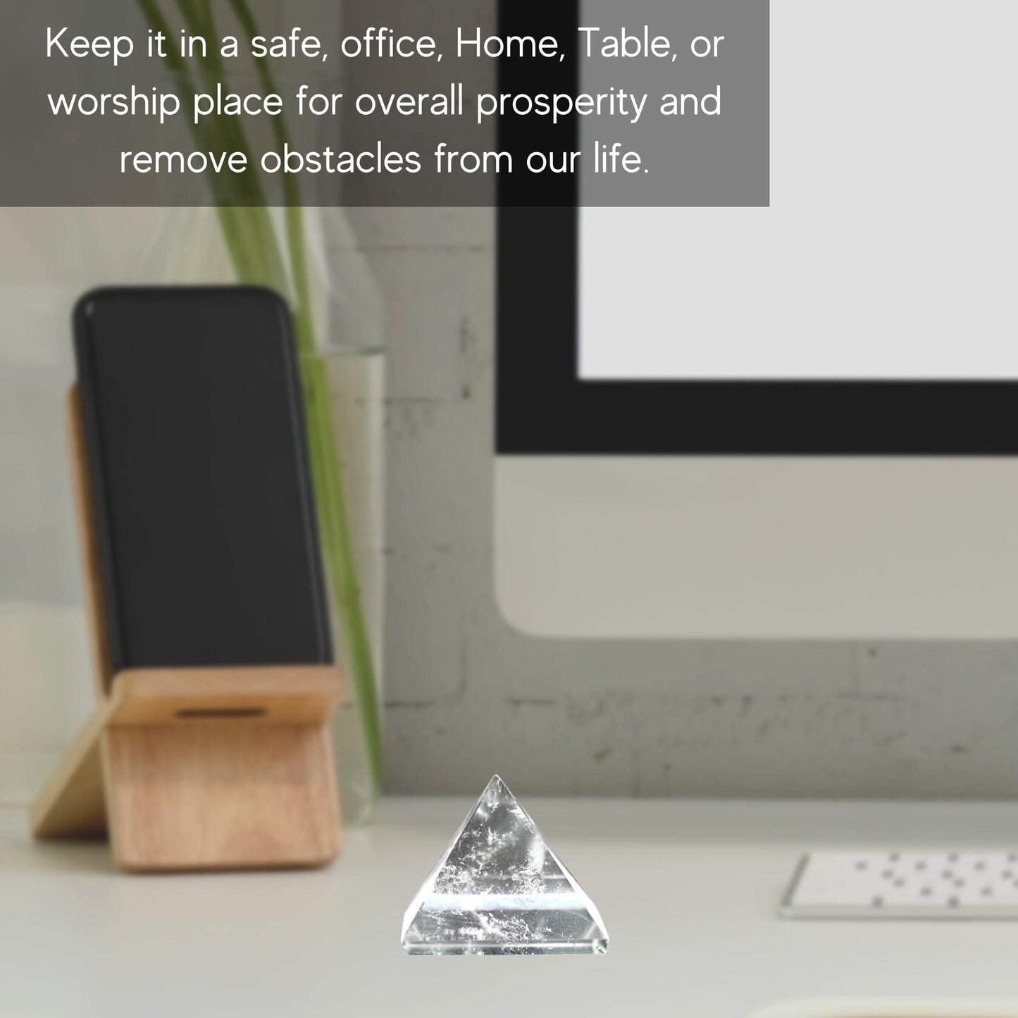 Amazing Gemstone Clear Quartz Pyramid Crystal Healing Stones - 1" Great Pyramid Figurine of Natural Stone Pyramid for Meditation, Reiki, Chakra Balancing and Crystal Pyramids Grid