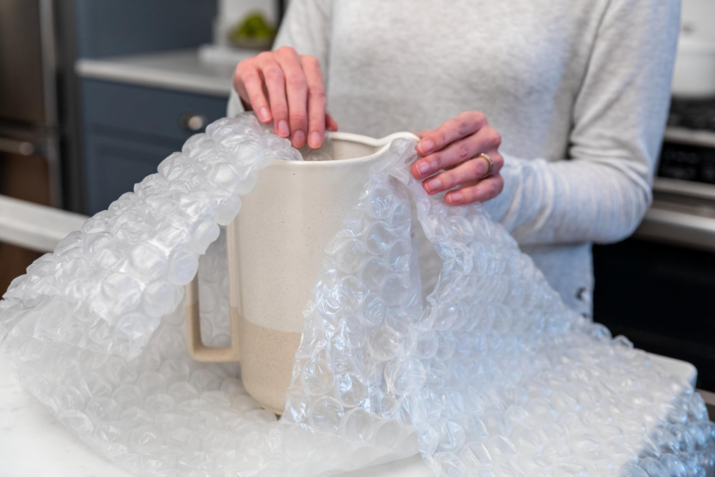 Duck Max Strength Bubble Cushioning Wrap for Moving & Shipping, 15 FT, Large Bubble Packing Wrap for Heavy Duty Protection Packaging Boxes, Clear Bubble Roll Moving Supplies, Perforated Every 12 IN