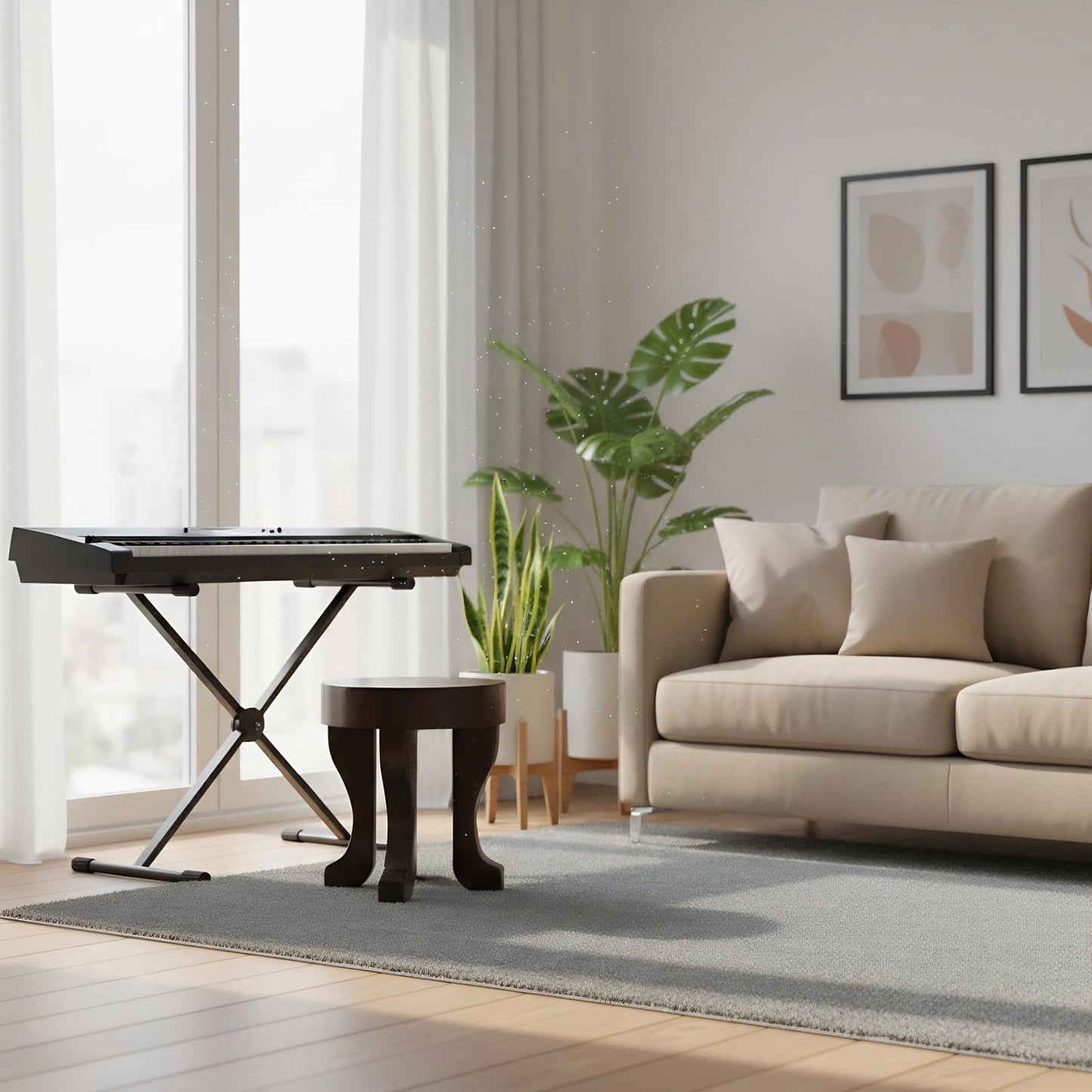 XQ-Gforward，Indoor Plant Stand, Wood Stool - Round Side Table - Handmade for Living Room, Bedroom, Entryway Decor