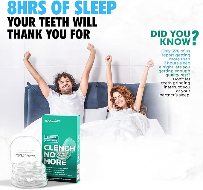 TheSleepGuard Mouth Guard for Clenching Teeth at Night [Pack of 4, Small & Large Sizes] – Custom Night Guards for Teeth Grinding – Nighttime Protection During Sleep for Men and Women