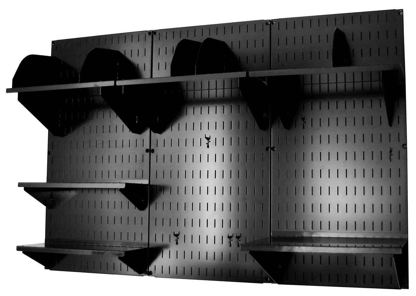 Wall Control Office Organizer Unit Wall Mounted Office Desk Storage and Organization Kit Black Wallboards and Black Accessories