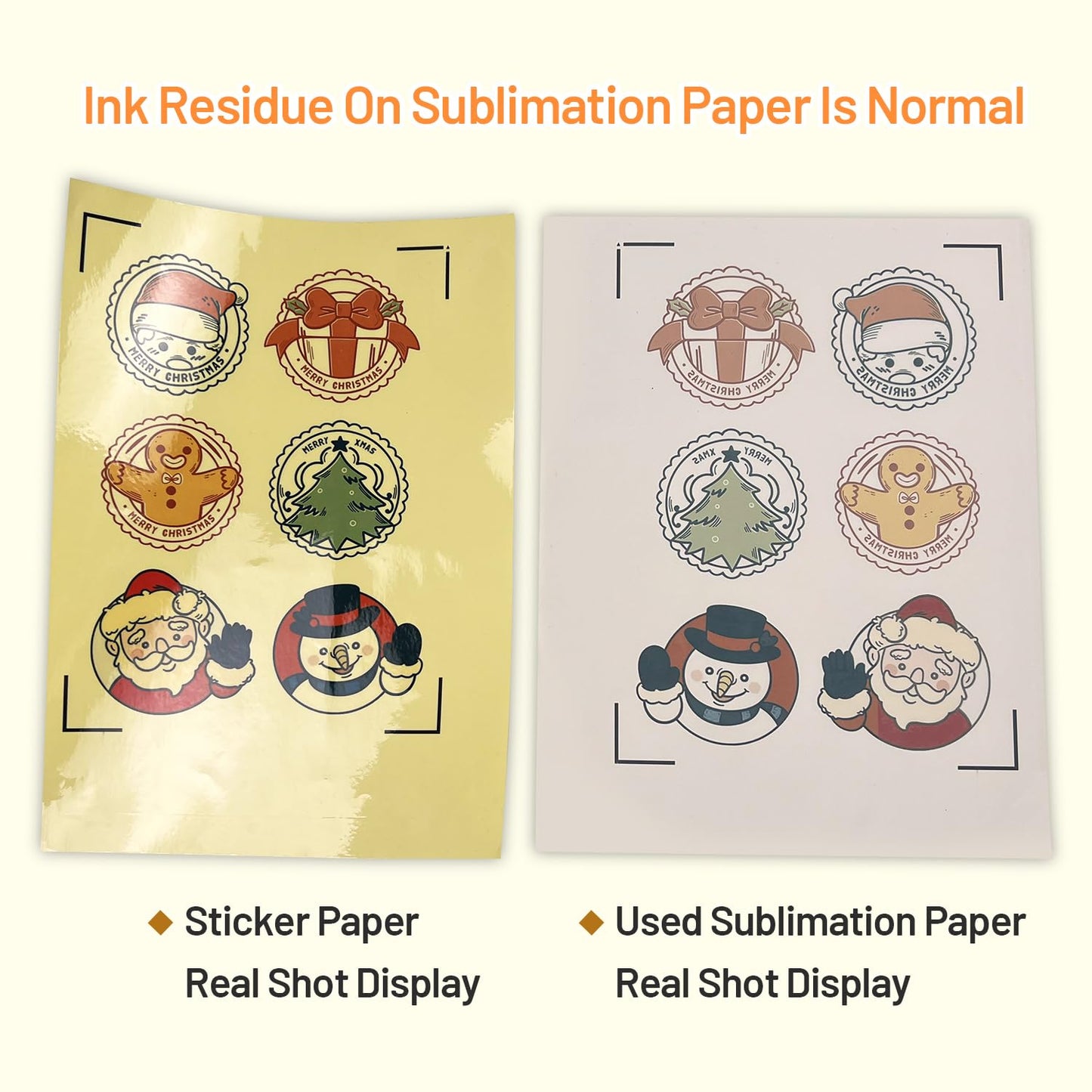 TransOurDream Sublimation Sticker Paper-20 Pcs 100% Glossy Clear Waterproof Heat Transfer Stickers 8.5x11 for Sublimation Inkjet Printer with Sublimation Ink, Decoration for Mugs, Phone Cases, Tumbler